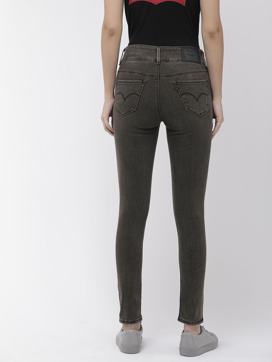 Levis Women Grey 721 Skinny Jeans Fit High-Rise Clean Look Stretchable Jeans (Image - 2)