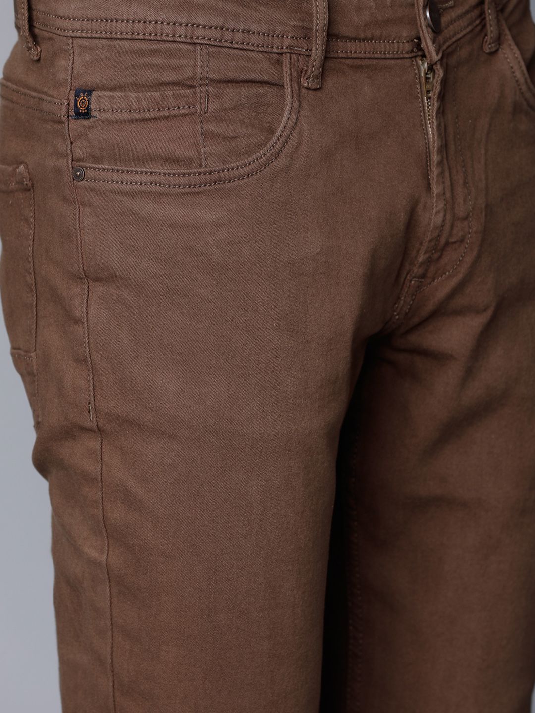 LOCOMOTIVE Men Brown Slim Fit Mid-Rise Clean Look Stretchable Jeans (Image - 3)