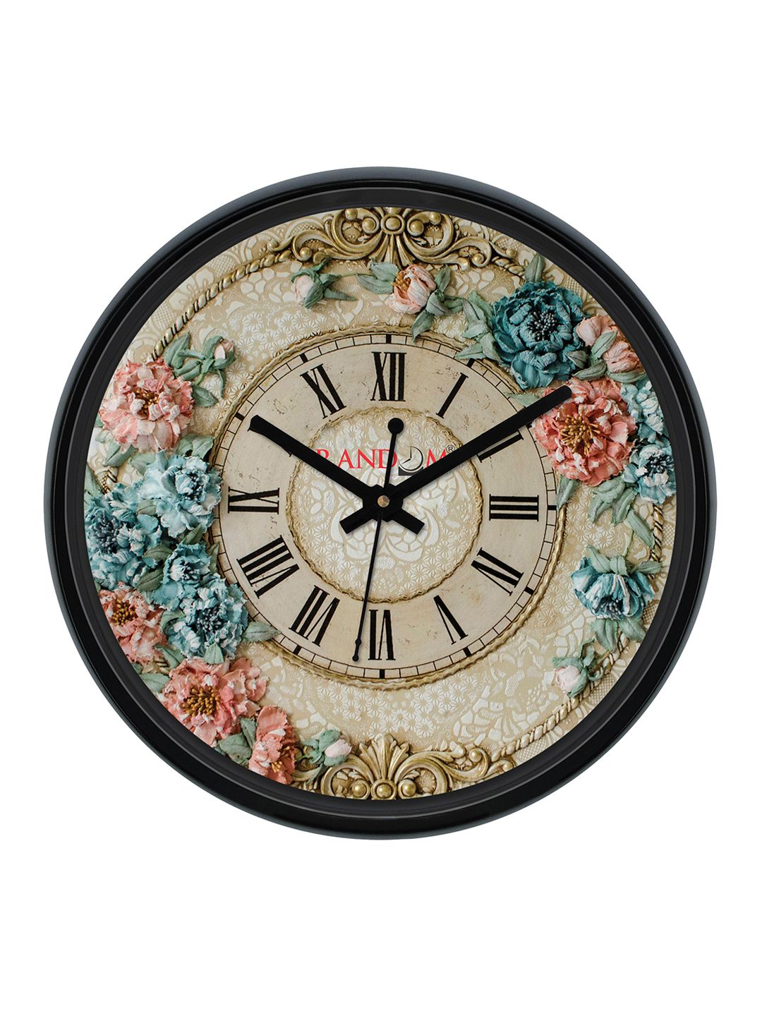 RANDOM Multicoloured Round Textured 30 cm Analogue Wall Clock (Image - 1)