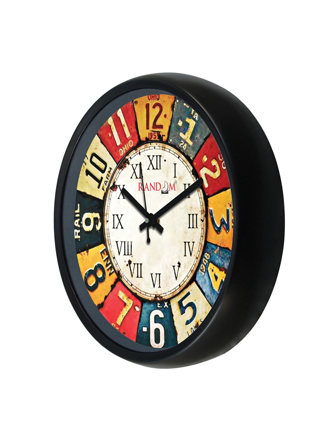 RANDOM Multicoloured Round Printed Analogue Wall Clock 30 cm (Image - 2)