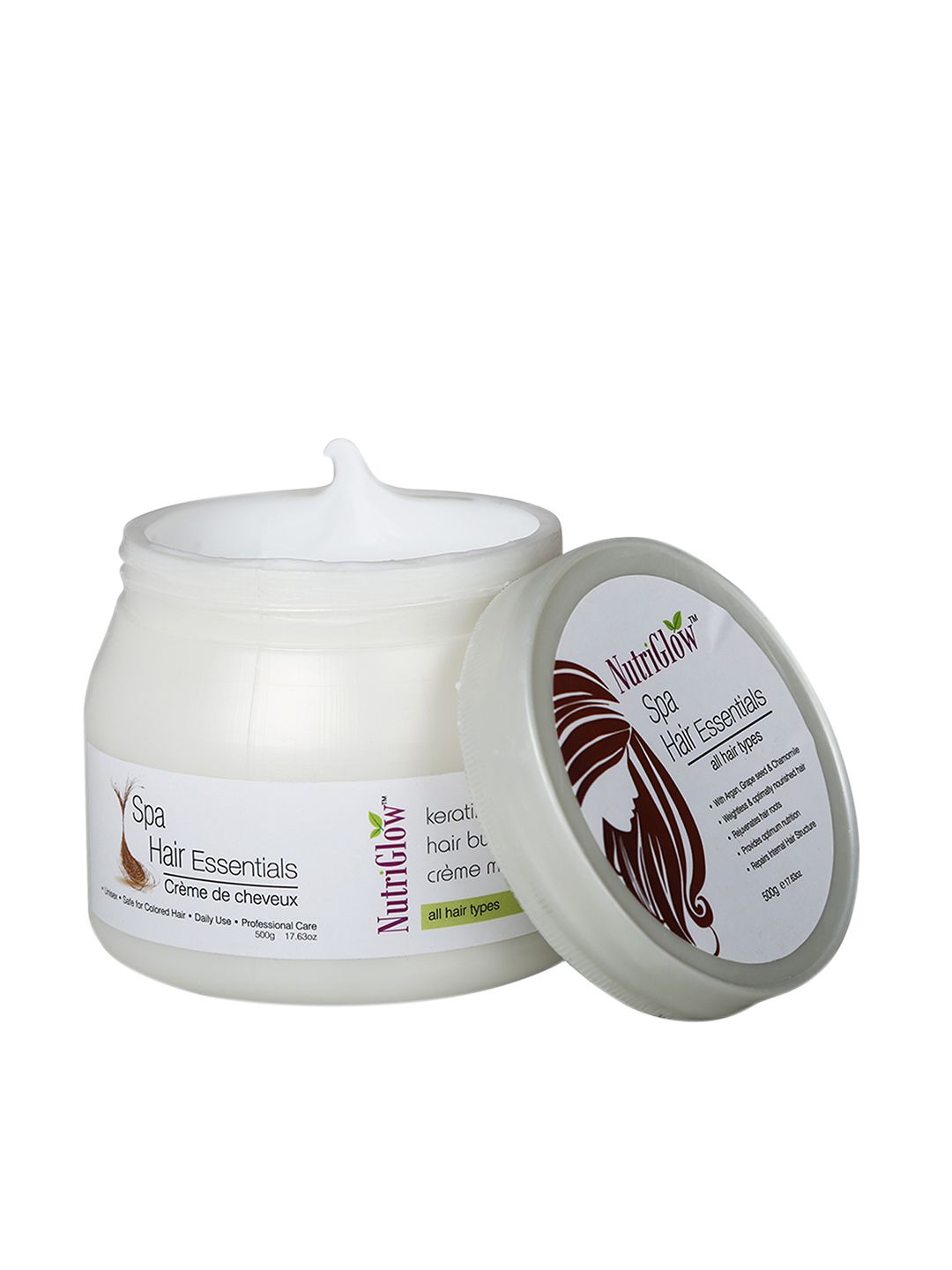 Nutriglow White Hair Spa Protein Rich Creme For Weak and Frizzy Hair 500 gm (Image - 1)