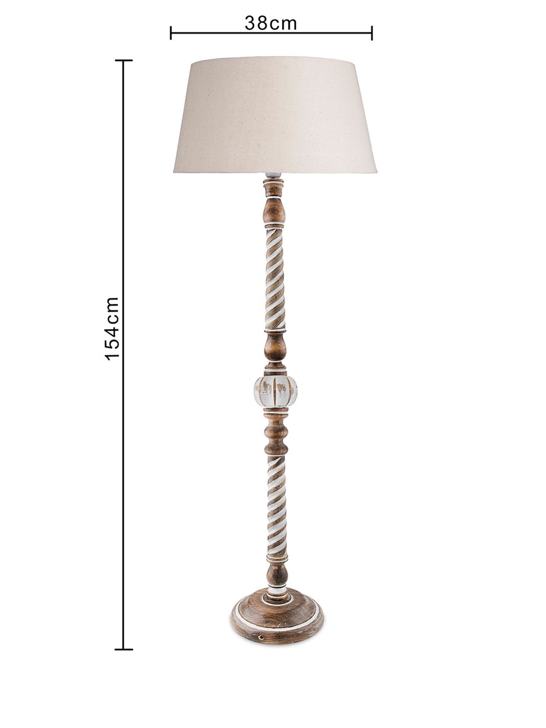 Homesake Beige Solid Handcrafted Floor Lamp with Shade (Image - 2)