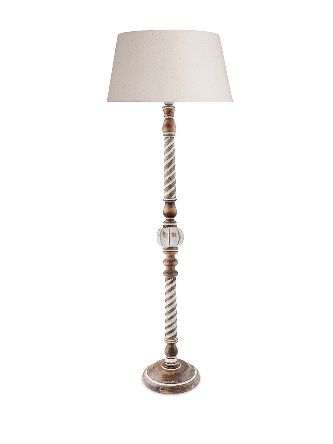 Homesake Beige Solid Handcrafted Floor Lamp with Shade (Image - 1)