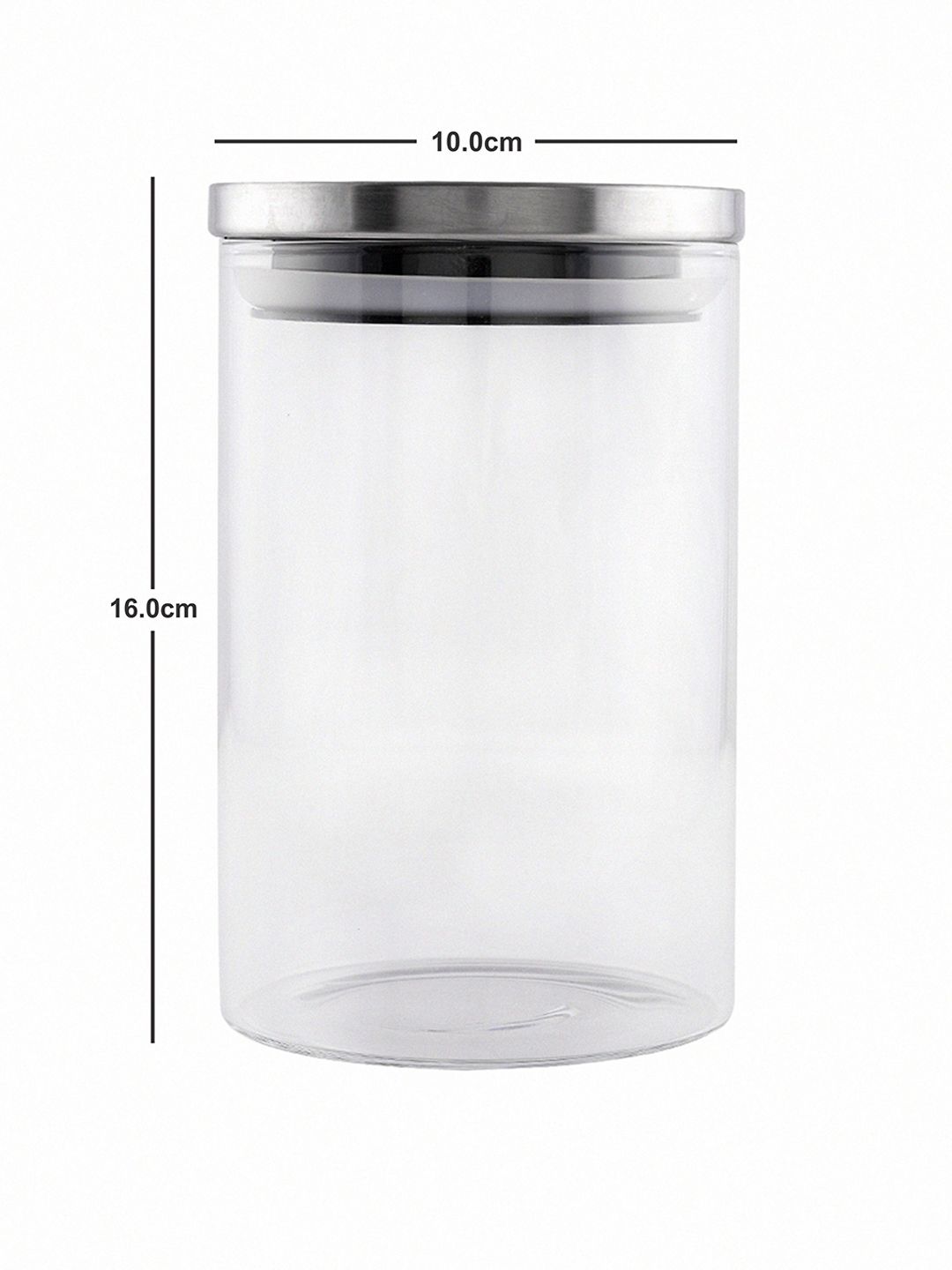 GOODHOMES Set of 2 Transparent Borosilicate Airtight Jars with Metal Lid (Image - 3)
