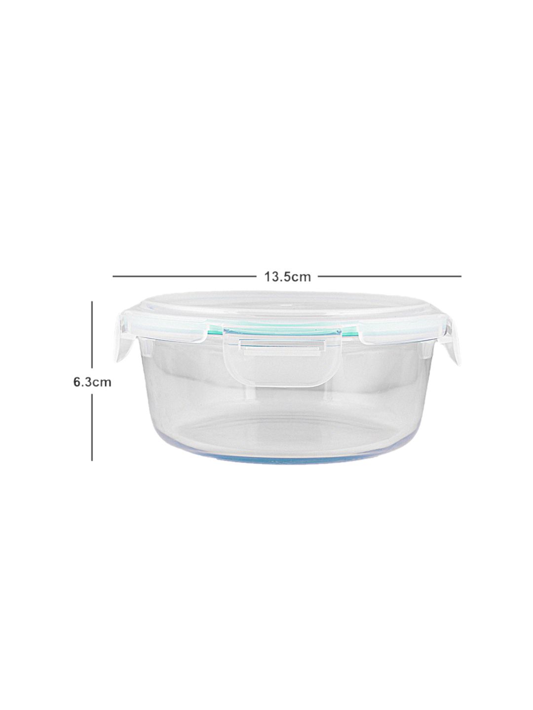 GOODHOMES Set Of 3 Transparent Glass Storage Bowl with Plastic Lid (Image - 3)