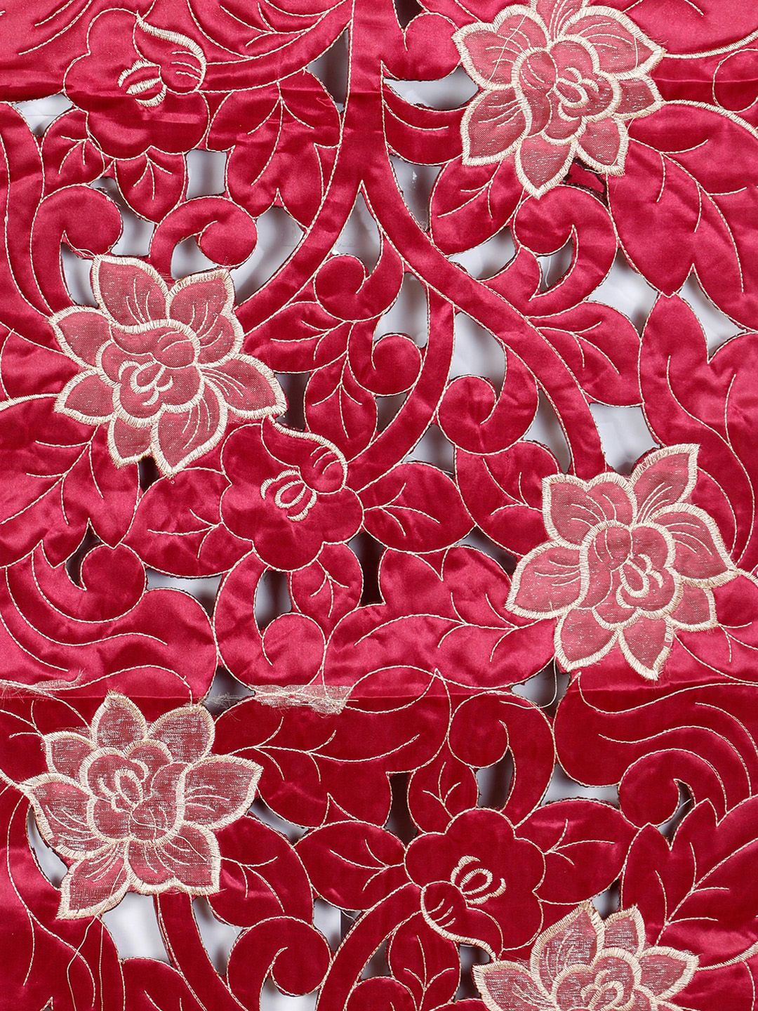 Kuber Industries Maroon Floral Printed Dining Table Runner (Image - 3)