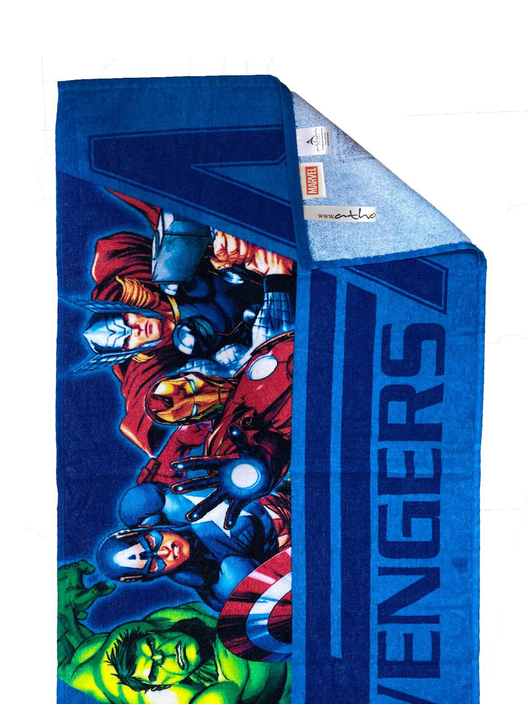 Marvel Kids Blue & Red Avengers Printed 350 GSM Bath Towel (Image - 3)