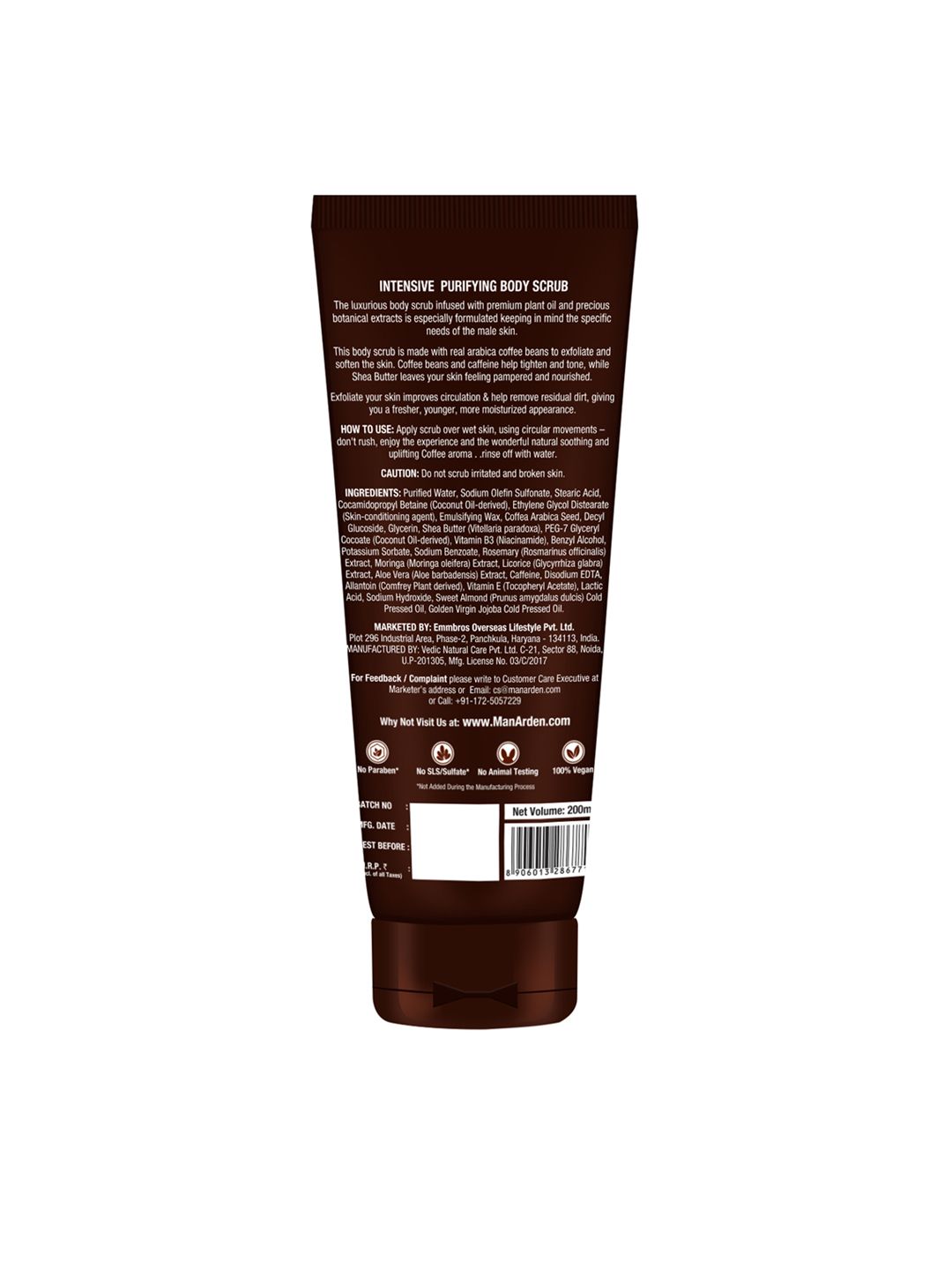 Man Arden Caffeine Series Arabica Coffee Body Scrub - 200ml (Image - 2)