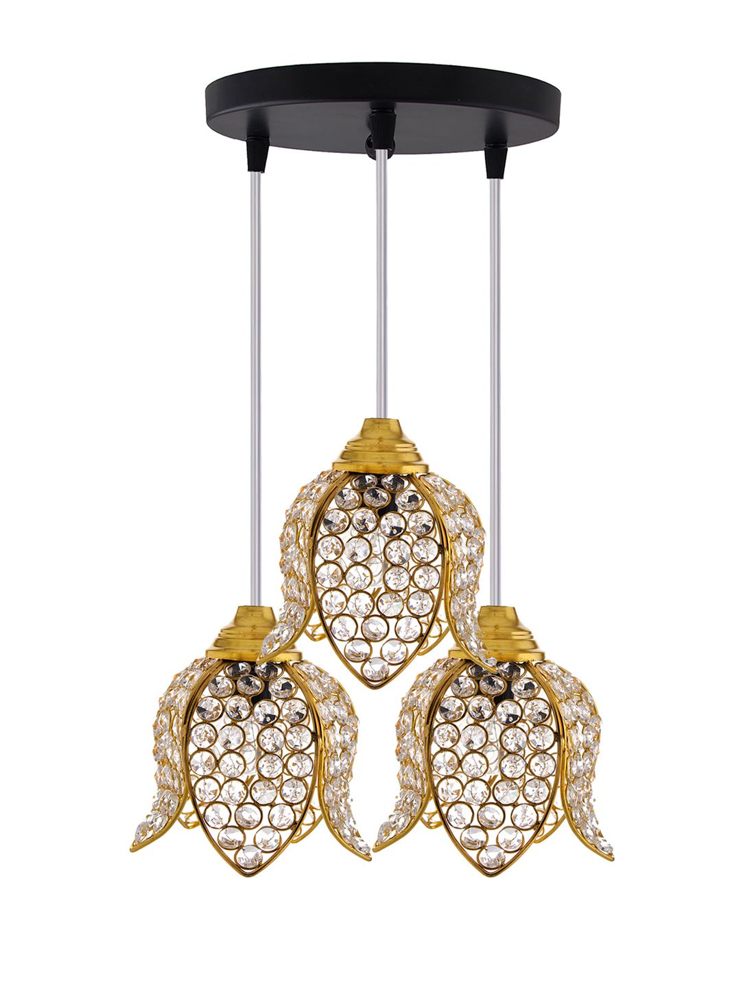 Homesake Gold-Toned & Transparent Self Design Handcrafted Ceiling Lamp (Image - 1)