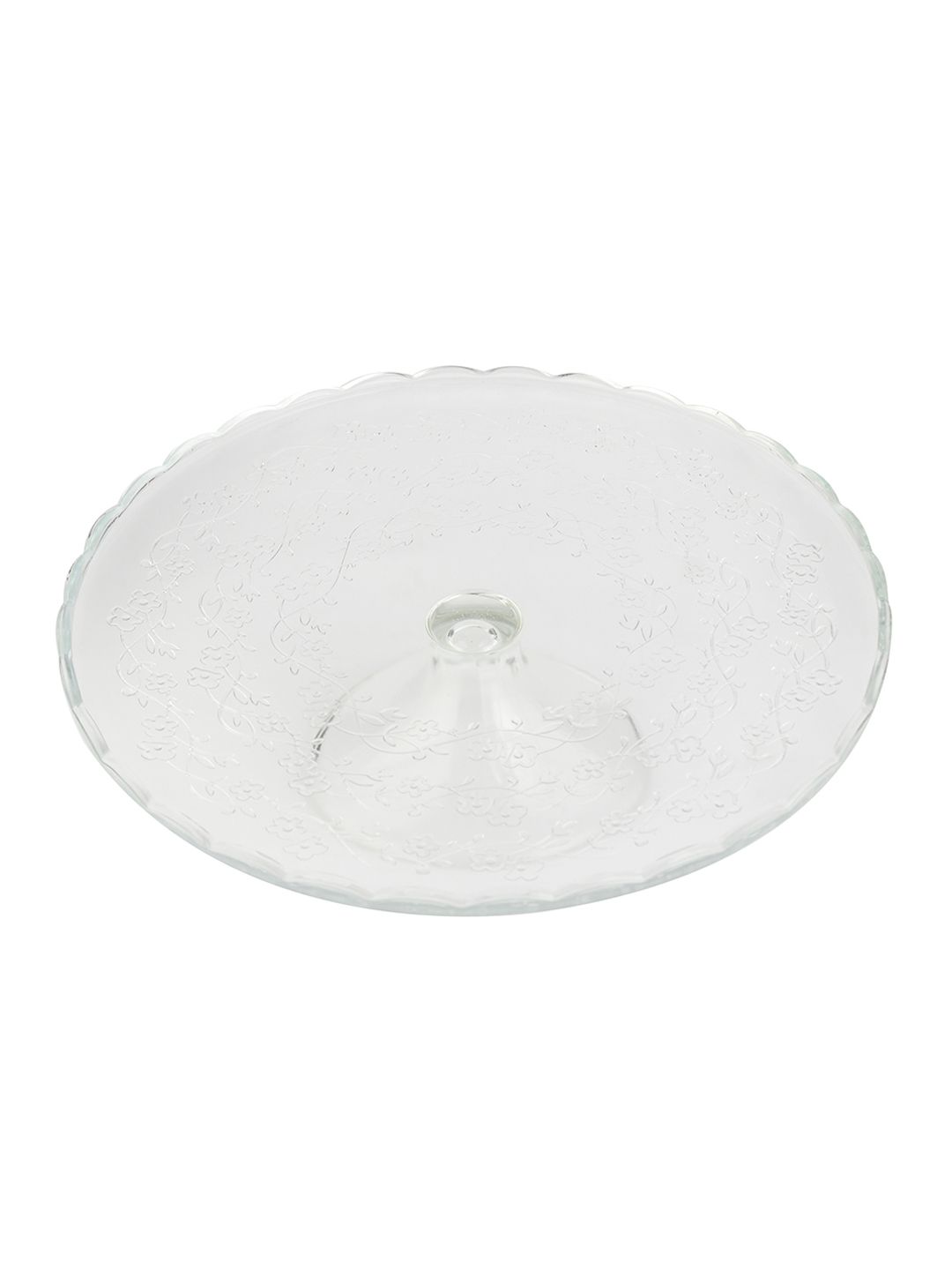 INCRIZMA Transparent Solid Glass Footed Service Cake Plate Stand With Dome (Image - 2)