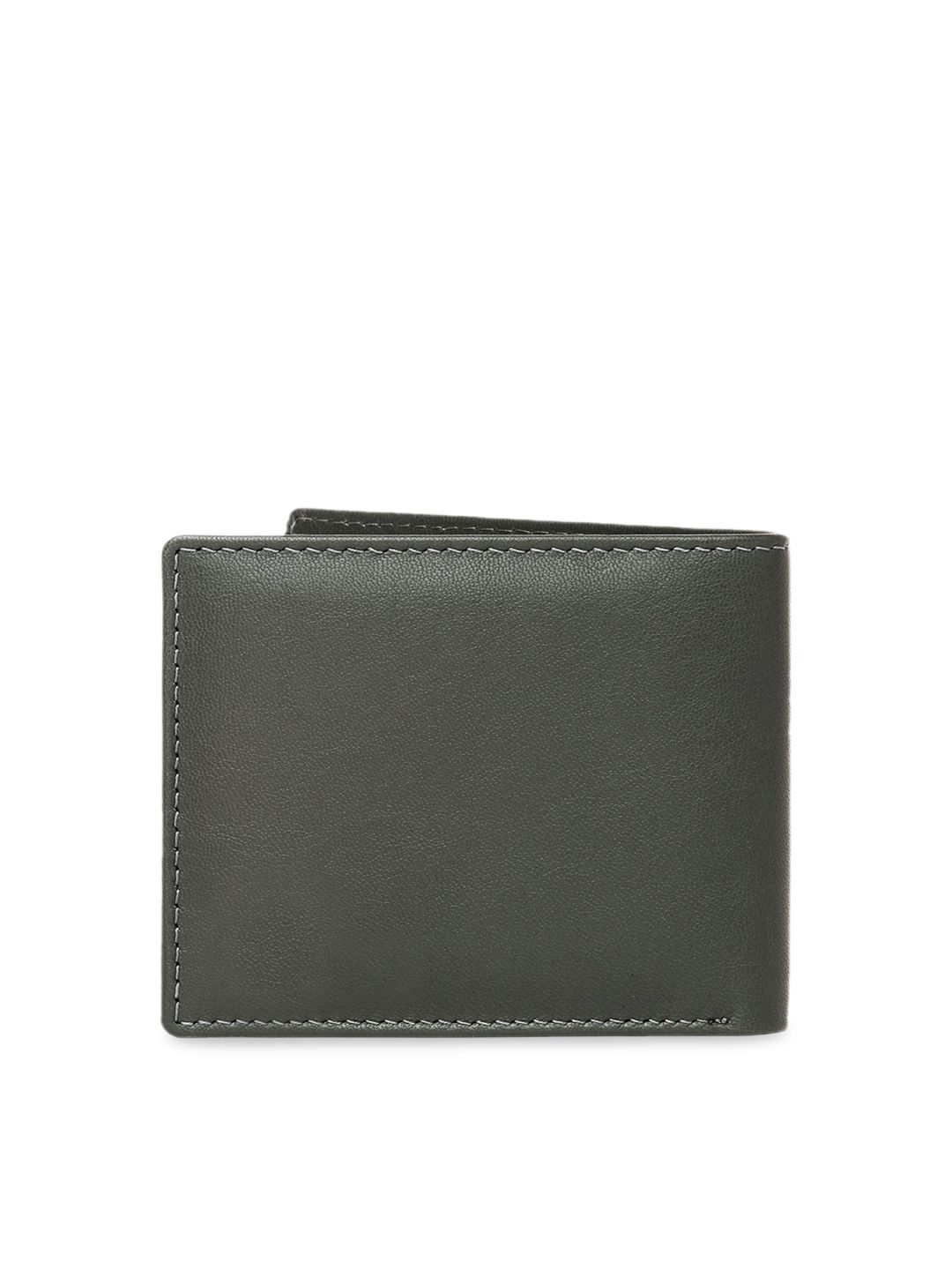 WildHorn Men Green Solid RFID Protected Genuine Leather Two Fold Wallet (Image - 1)