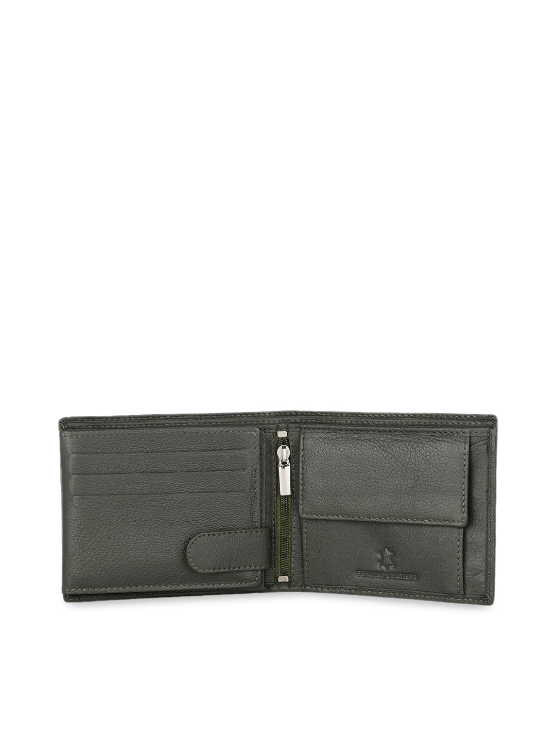 WildHorn Men Green Solid RFID Protected Genuine Leather Two Fold Wallet (Image - 2)