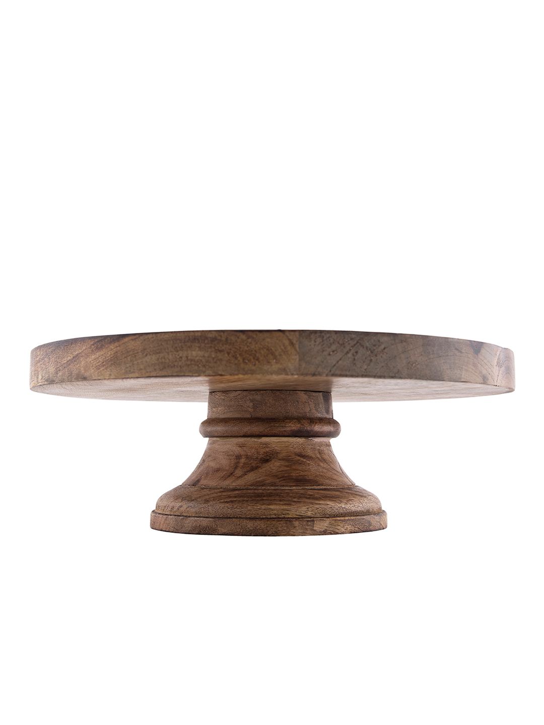 Homesake Brown Solid Round Wooden Cake and Dessert Pedestal Display Stand (Image - 1)