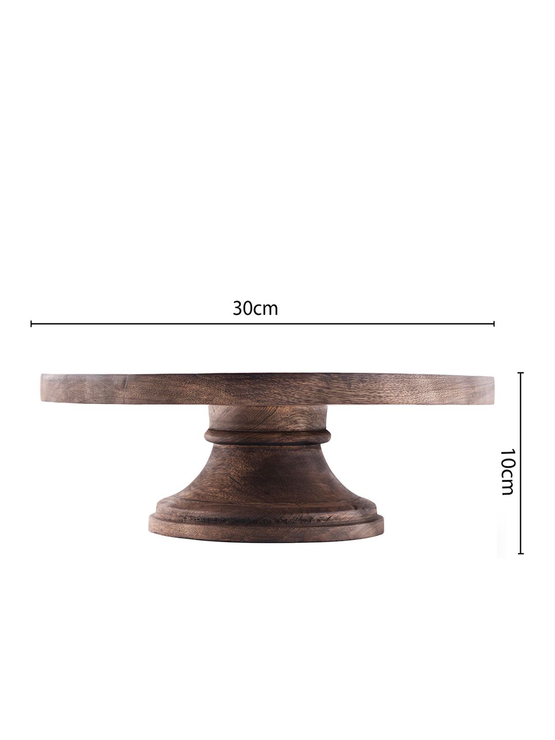 Homesake Brown Solid Round Wooden Cake and Dessert Pedestal Display Stand (Image - 3)