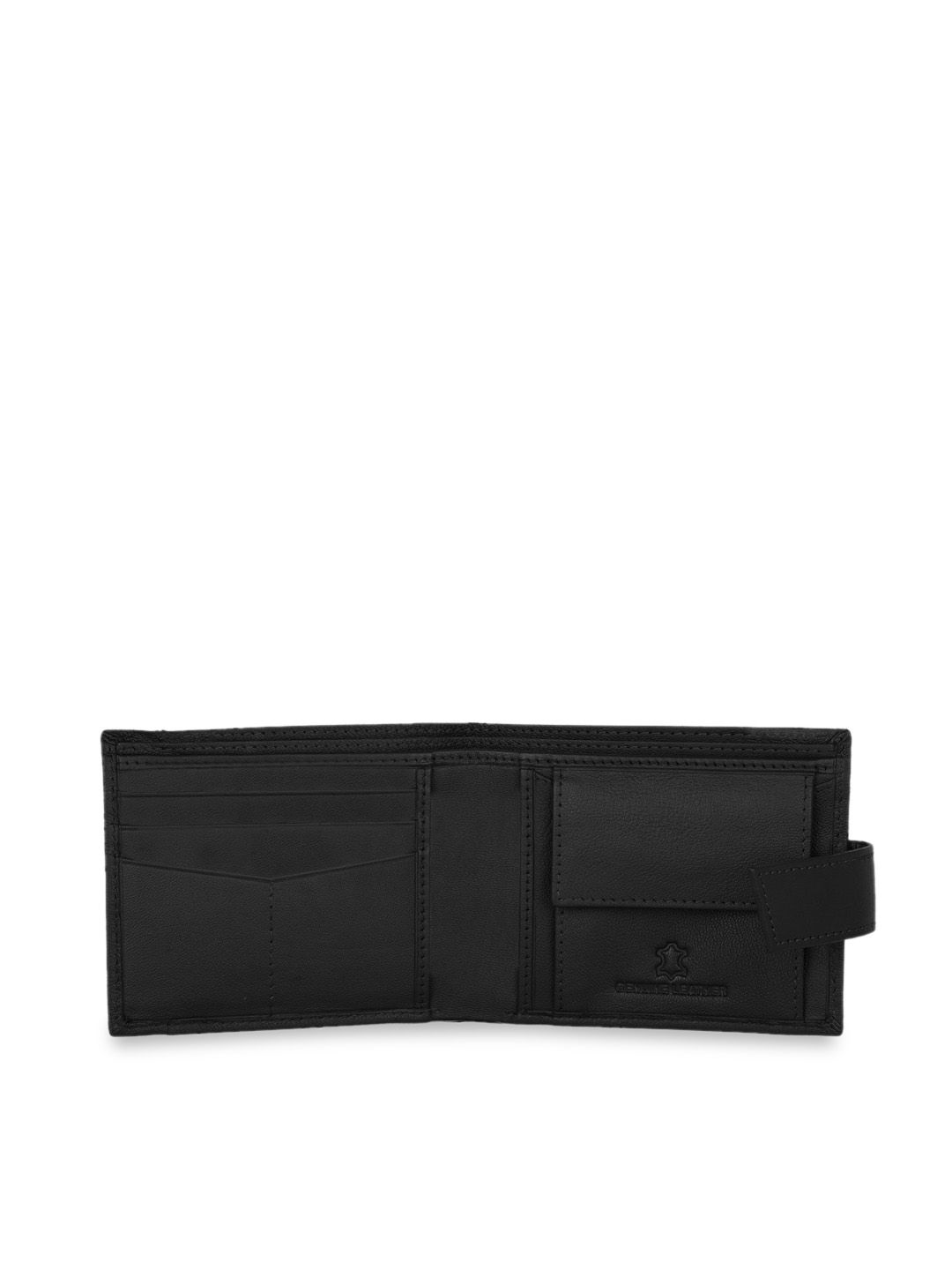 WildHorn Men Black Solid RFID Protected Genuine Leather Two Fold Wallet (Image - 2)