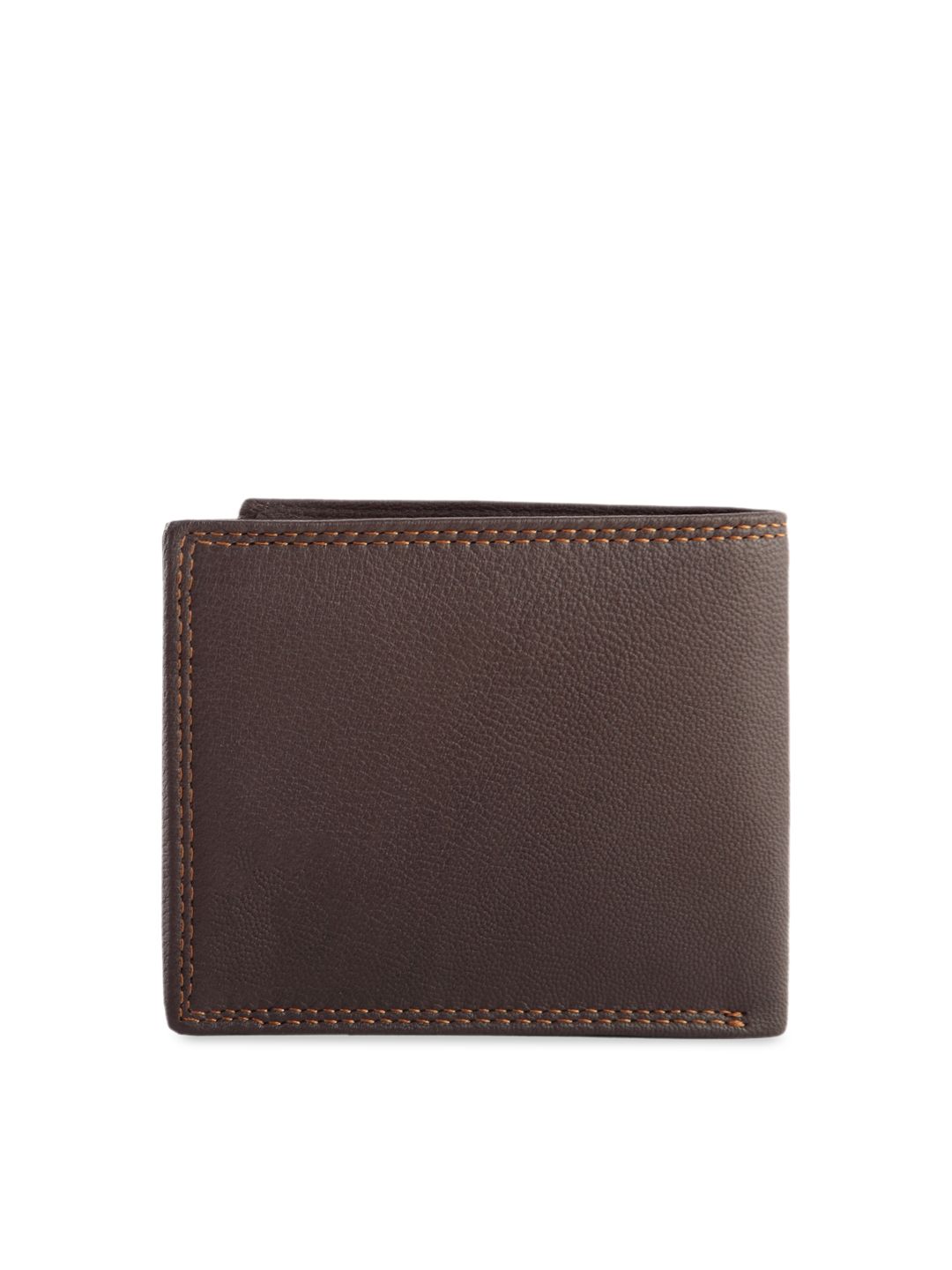 WildHorn Men Brown RFID Protected Genuine Leather Hand-Stitched Solid Two Fold Wallet (Image - 1)