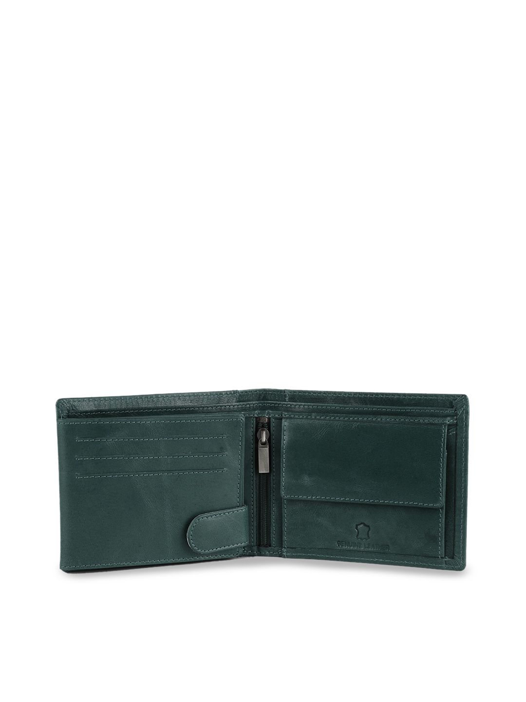WildHorn Men Teal Blue Solid RFID Protected Leather Two Fold Wallet (Image - 2)