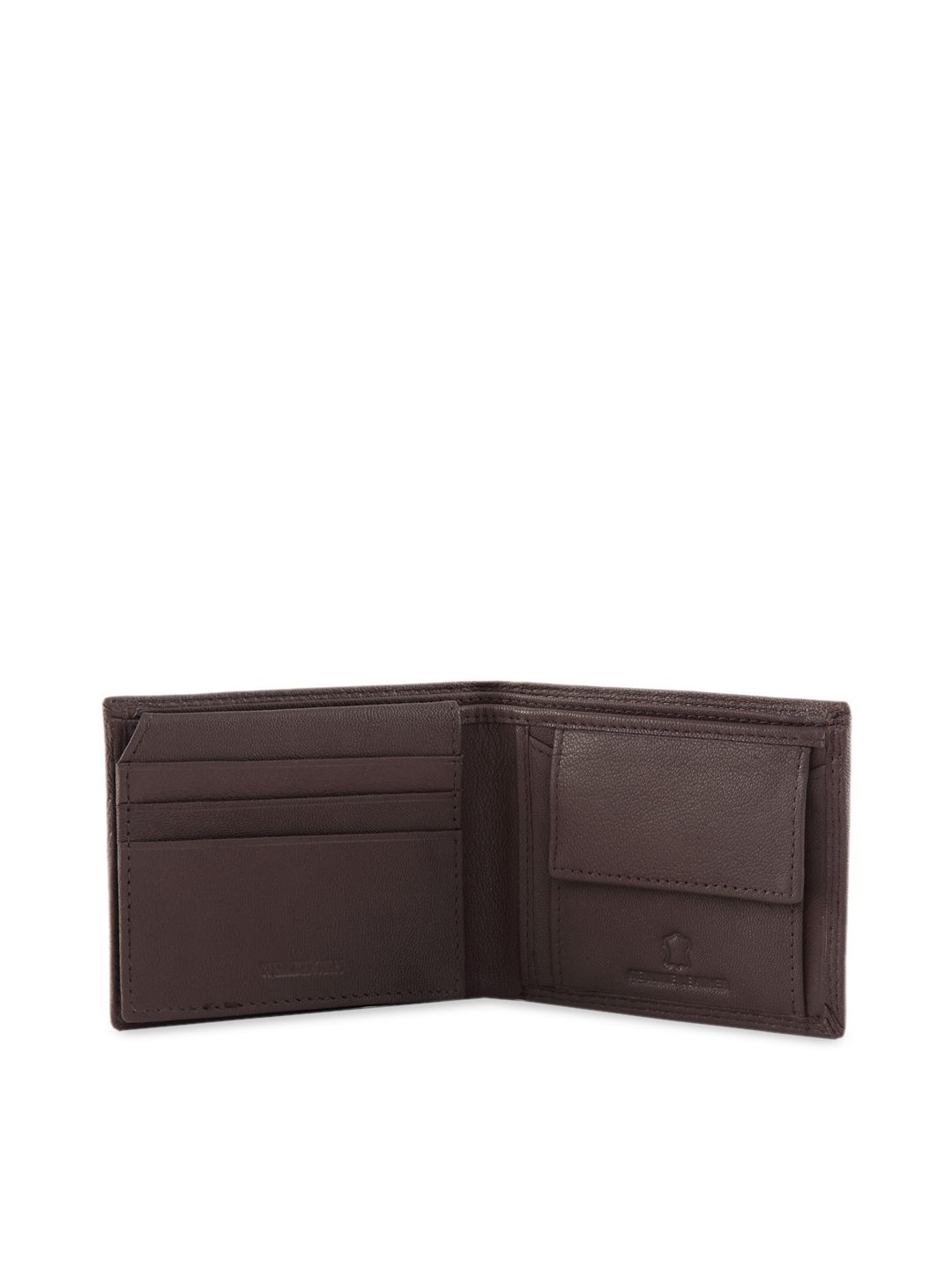 WildHorn Men Brown RFID Protected Genuine Leather Hand-Stitched Solid Two Fold Wallet (Image - 2)