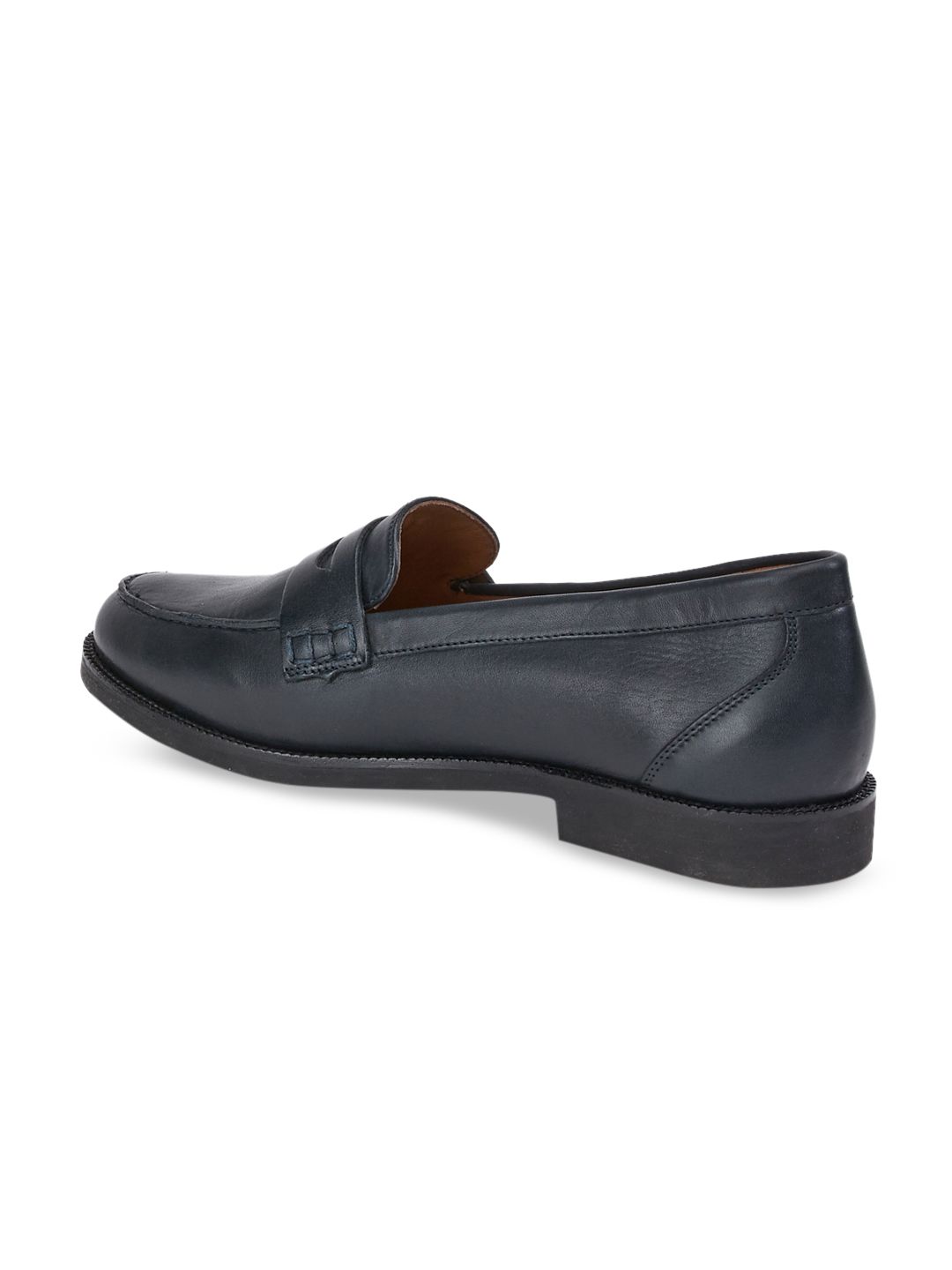 Saint G Women Navy Blue Solid Leather Formal Penny Loafers (Image - 1)