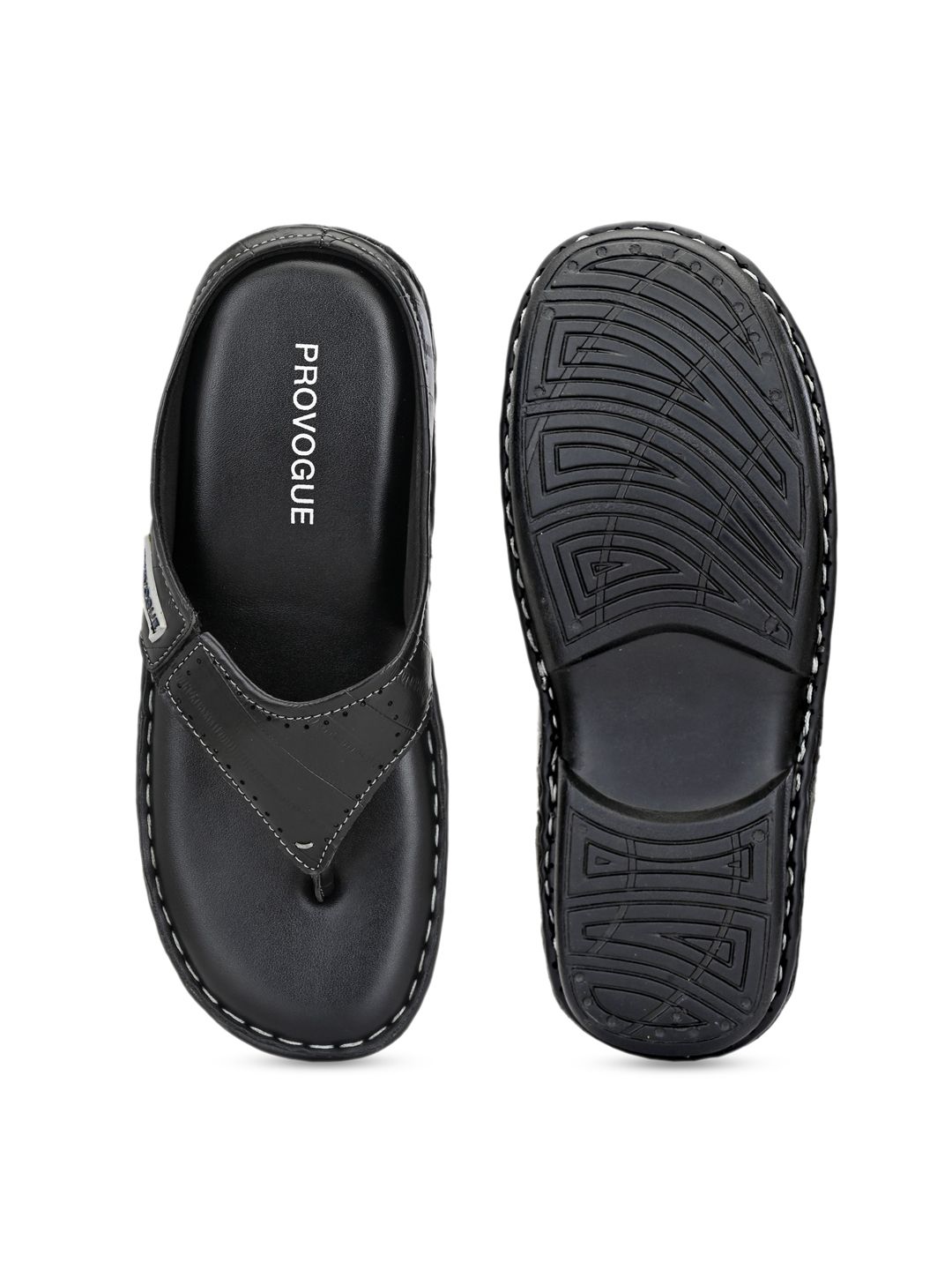 Provogue Men Black Solid Thong Flip-Flops (Image - 3)