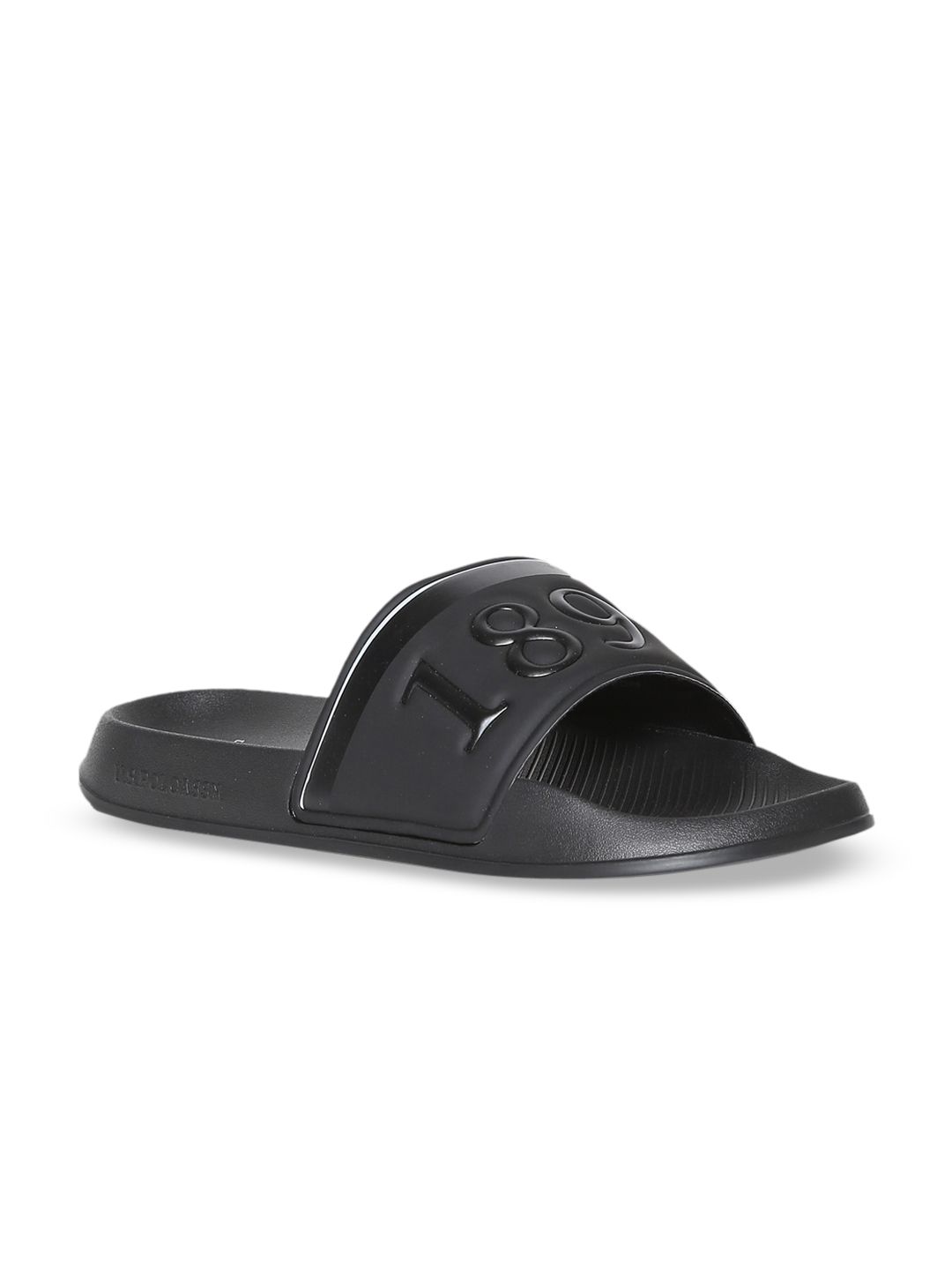 U.S. Polo Assn. Men Black Printed RAFFER 2.0 Sliders (Image - 1)