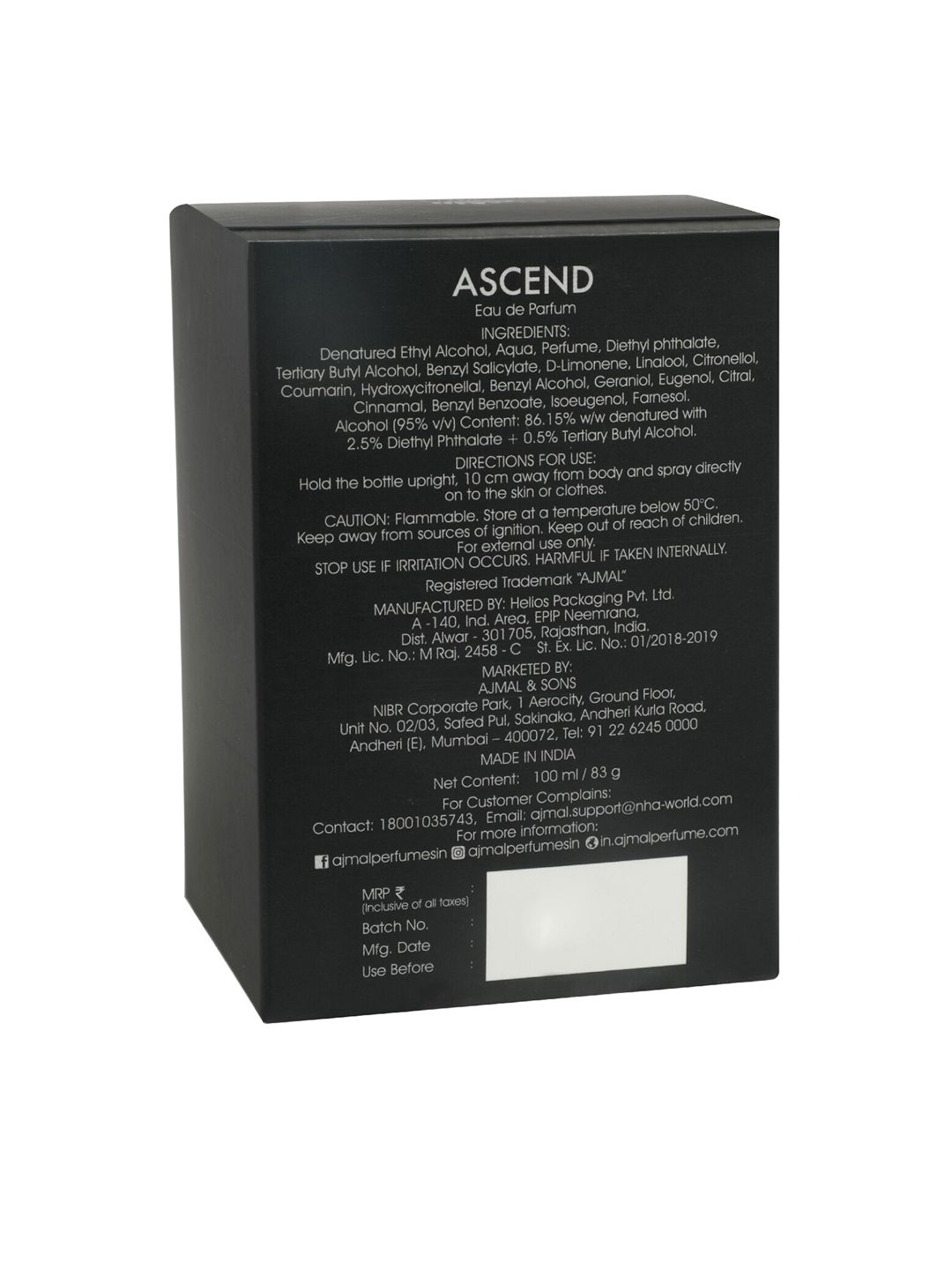 Ajmal Unisex Ascend Eau De Parfum 100 ml (Image - 3)