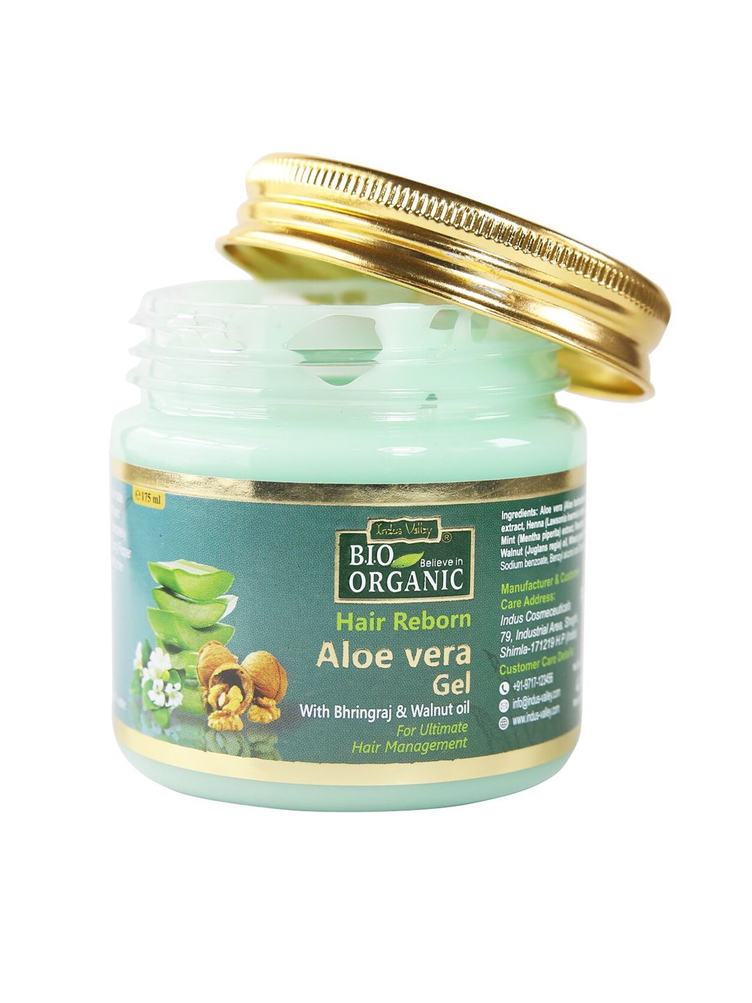 Indus Valley Bio Organic Hair Reborn Aloevera Gel with Bhringraj & Walnut oil (Image - 3)