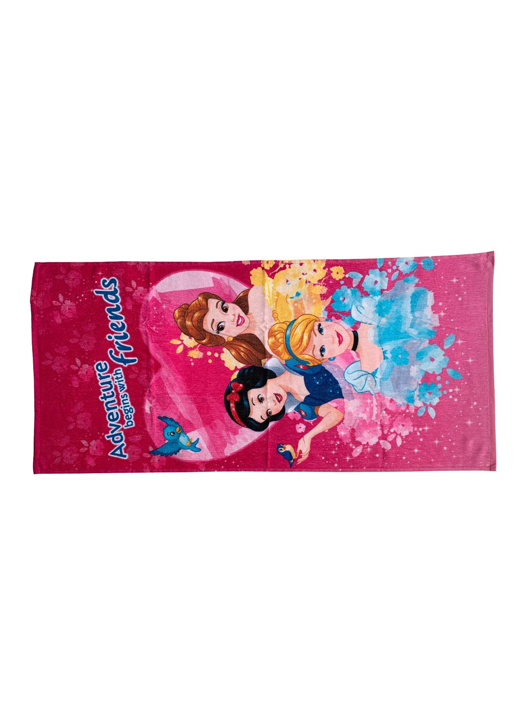 Disney Athom Trendz Unisex Kids Pink & Yellow Princess Printed 350 GSM Bath Towel (Image - 2)
