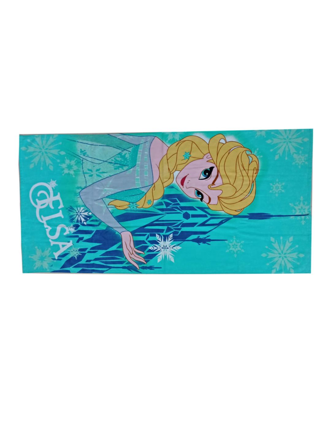 Disney Athom Trendz Unisex Kids Turquoise Blue & Yellow Frozen Printed 350 GSM Bath Towel (Image - 2)