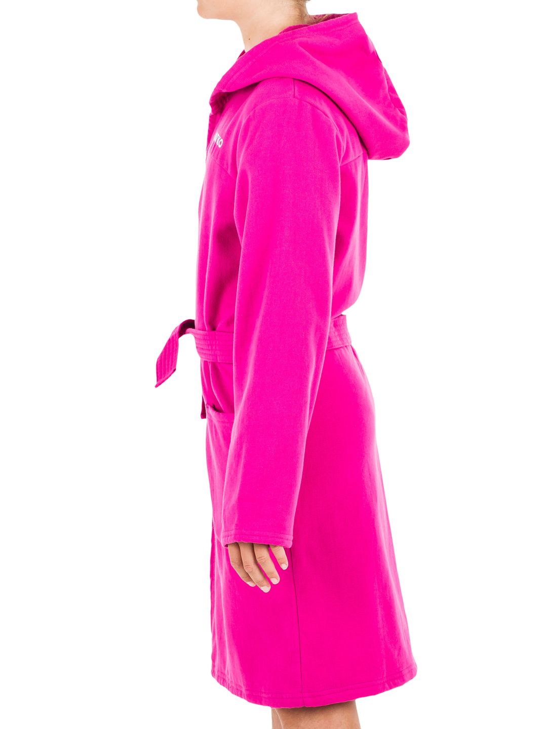 WATKO By Decathlon Kids Pink Solid Hooded Pure Cotton Pool Bath Robe (Image - 3)