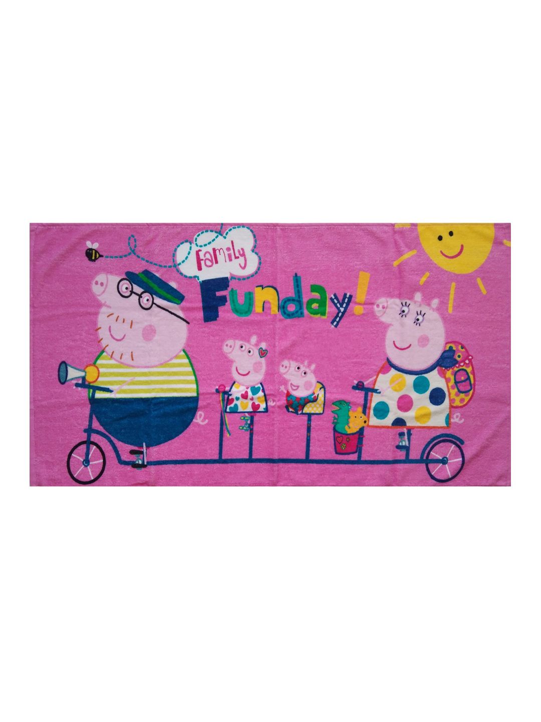Athom Trendz Kids Set Of 2 Peppa Pig Mash & Bear Printed 350 GSM Pure Cotton Bath Towels (Image - 3)