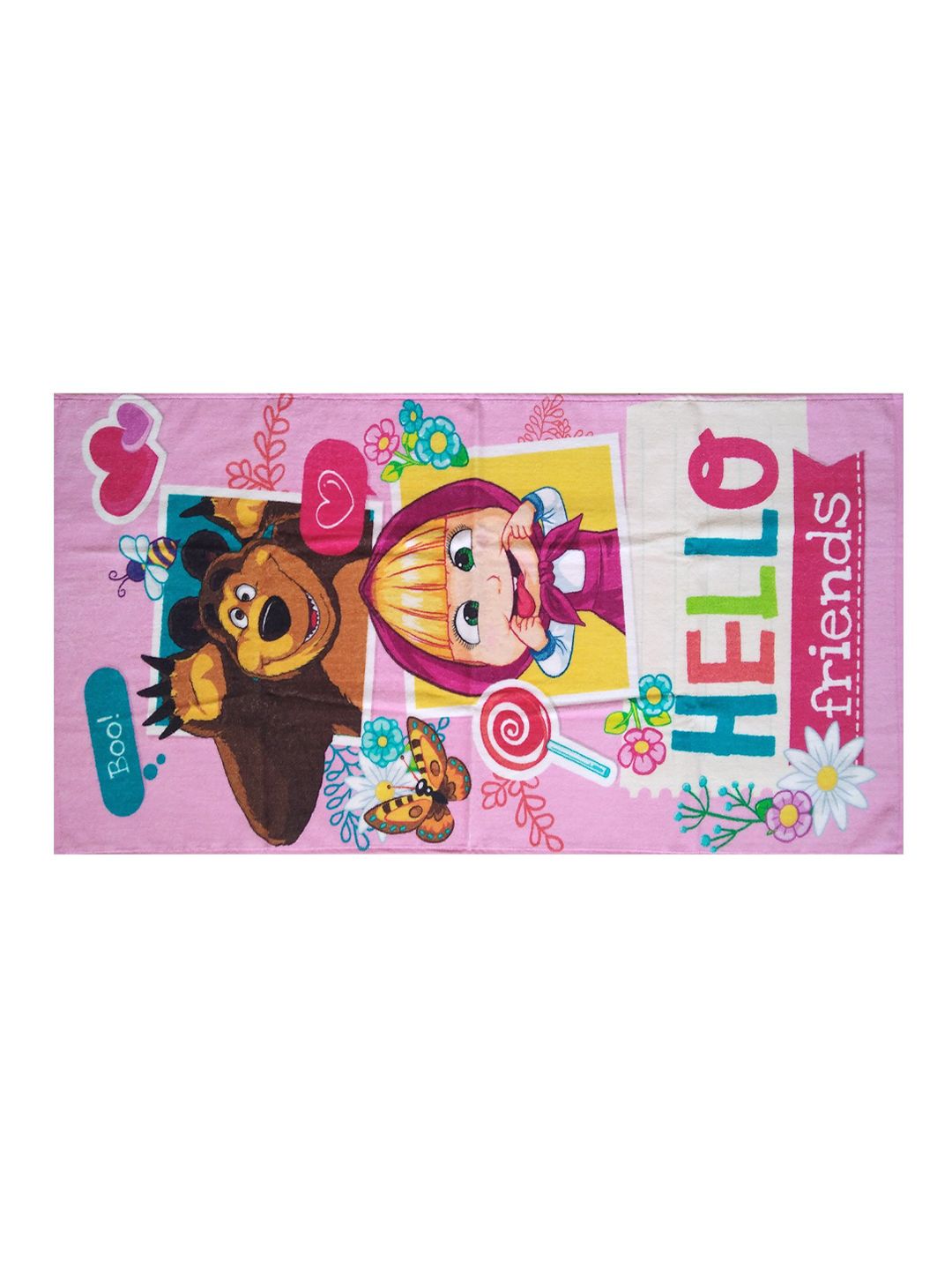 Athom Trendz Kids Set Of 2 Peppa Pig Mash & Bear Printed 350 GSM Pure Cotton Bath Towels (Image - 2)
