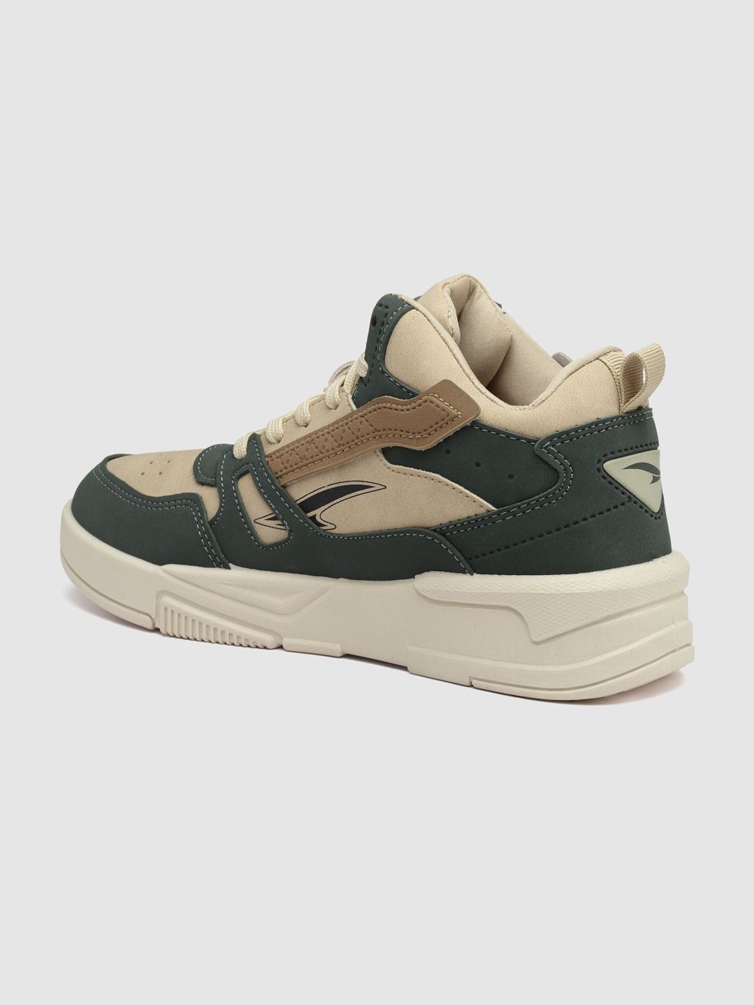 Men Colourblocked Round Toe Mid-Top Sneakers