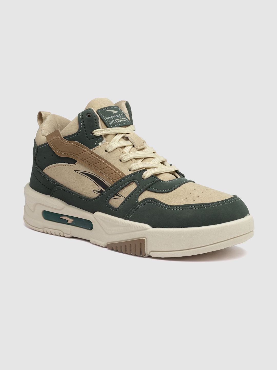 Men Colourblocked Round Toe Mid-Top Sneakers