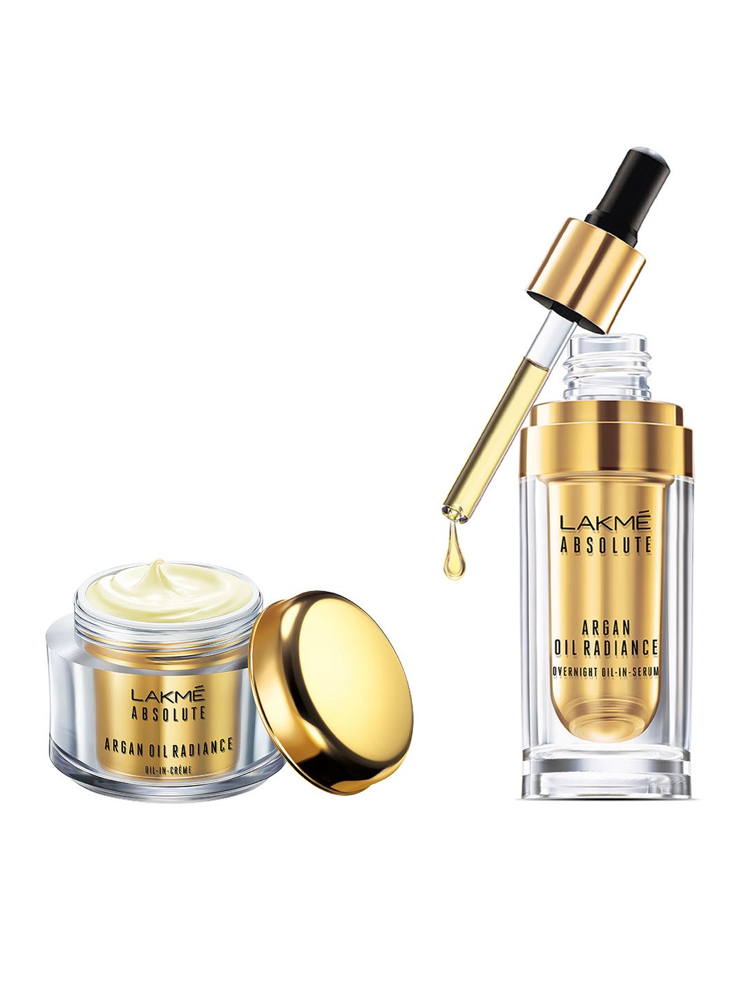 Â Lakme Absolute Argan Oil Radiance Overnight Oil-in-Serum & Oil-in-Creme SPF 30 image.