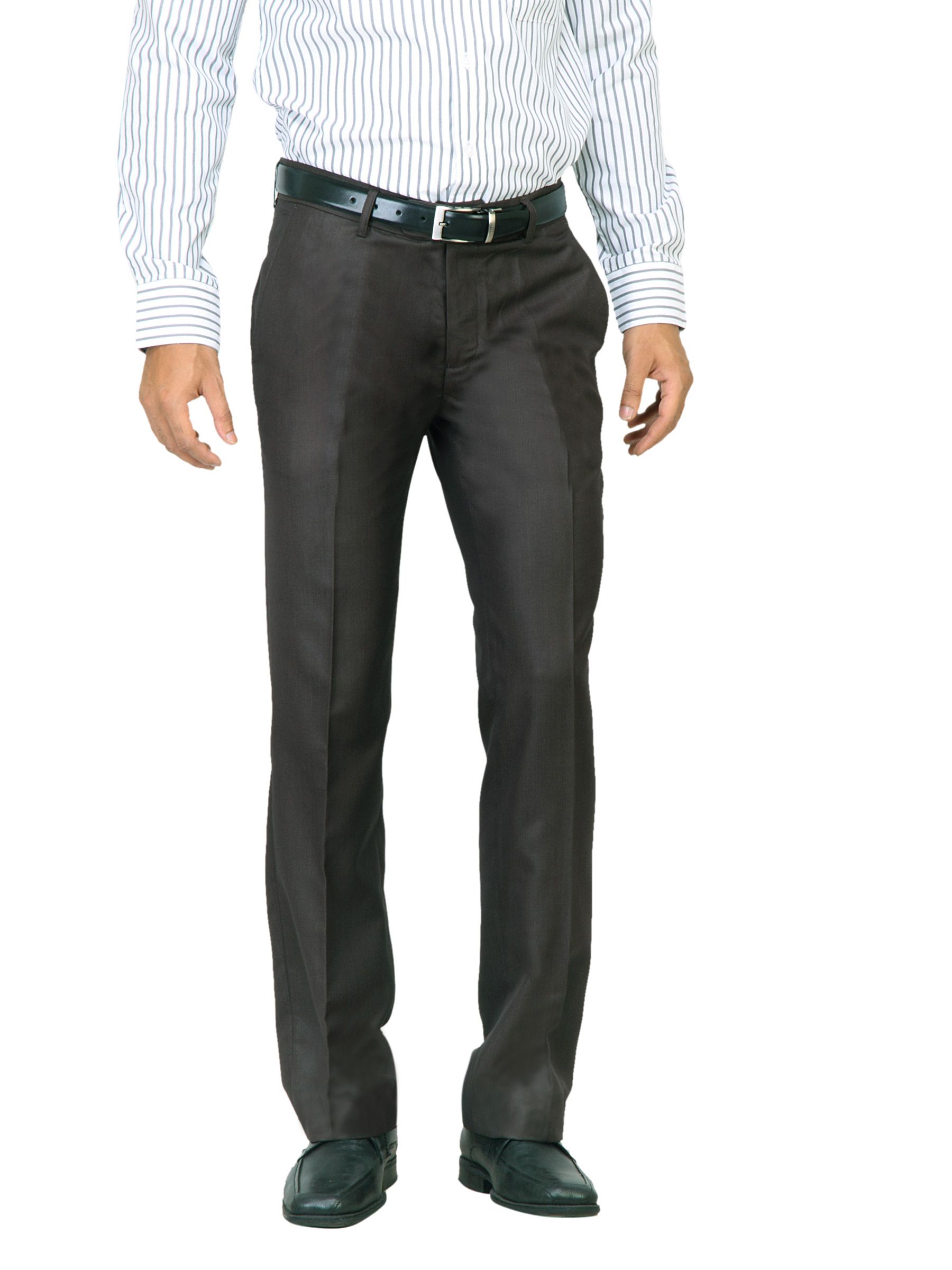 Genesis Men Solid Brown Trousers