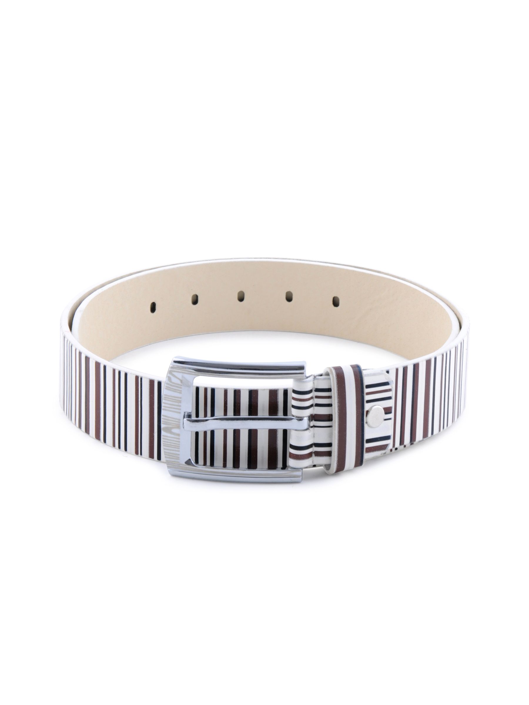 Lino Perros Women Stripes White Belt