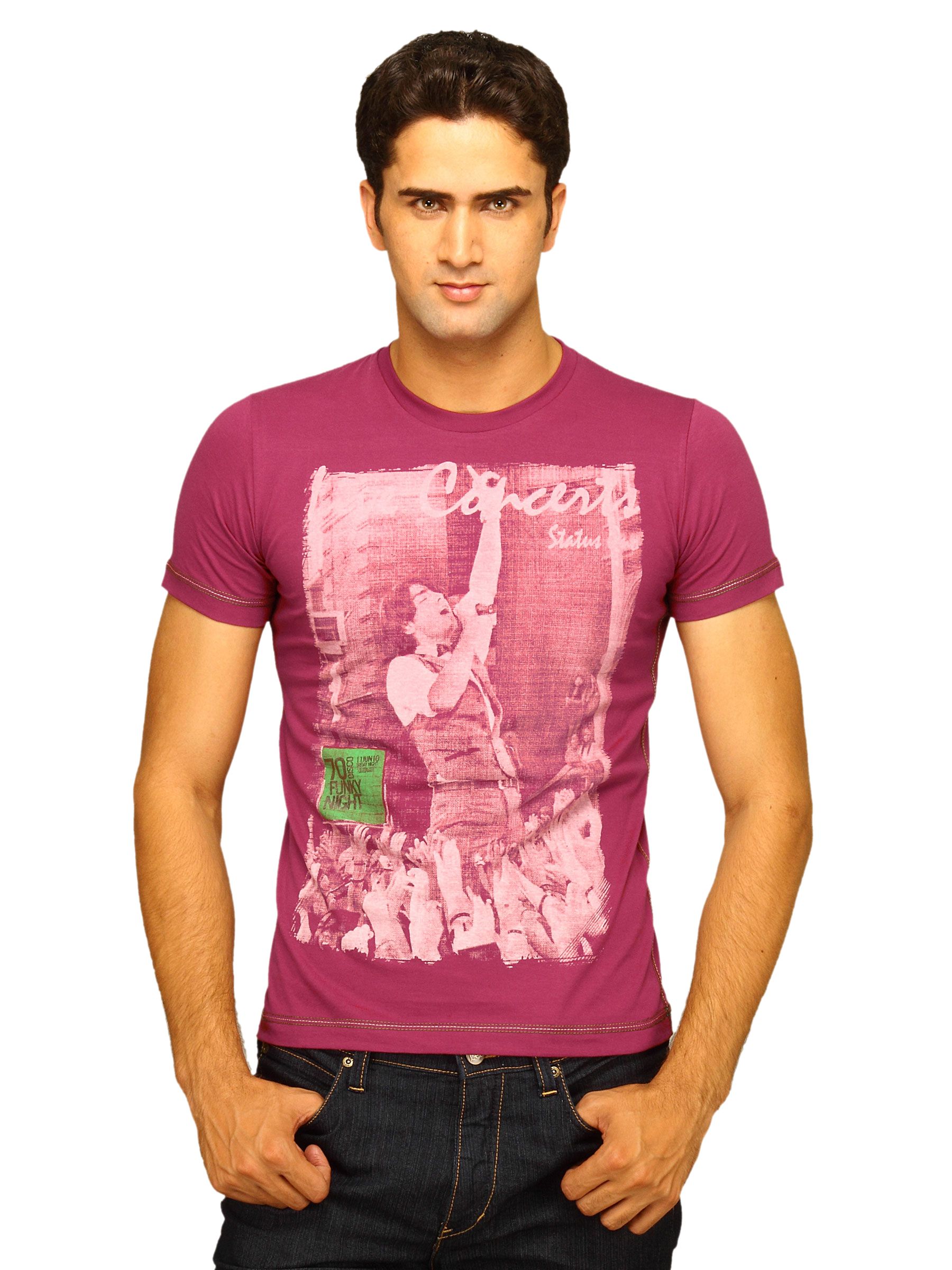 Status Quo Men's Concerts Mulberry T-shirt