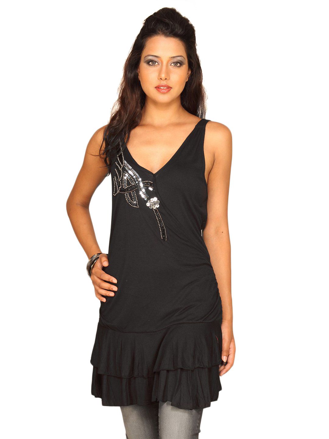 Jealous 21 Women Black Sleevless Top