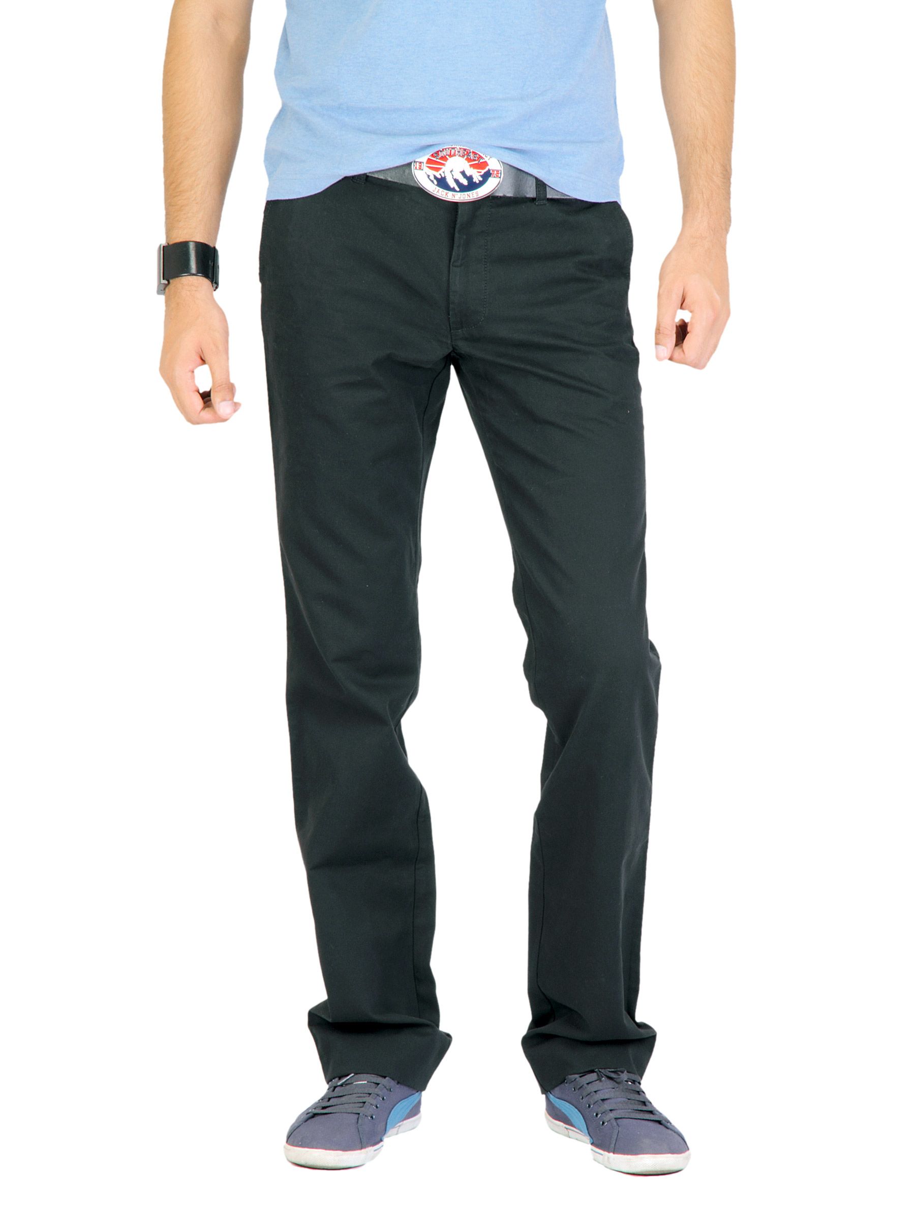 Indian Terrain Men Laffer Black Trousers