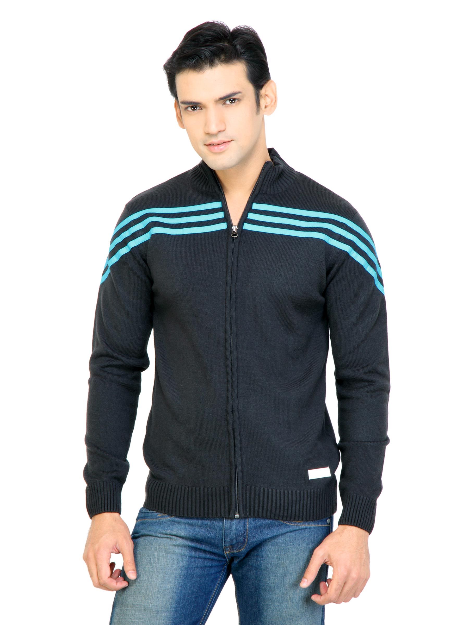 ADIDAS Men Solid Black Sweaters