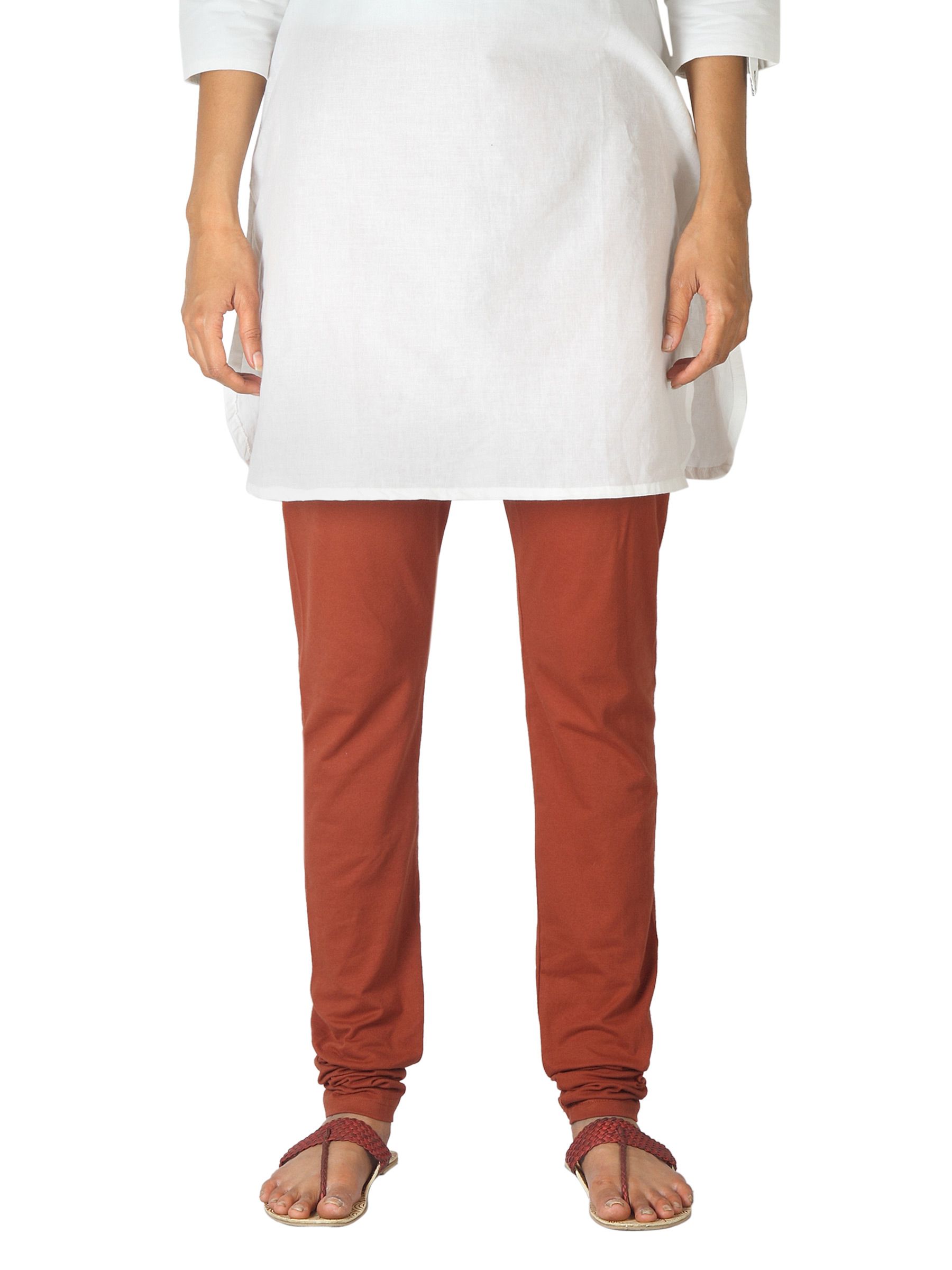 Fabindia Women Rust Leggings