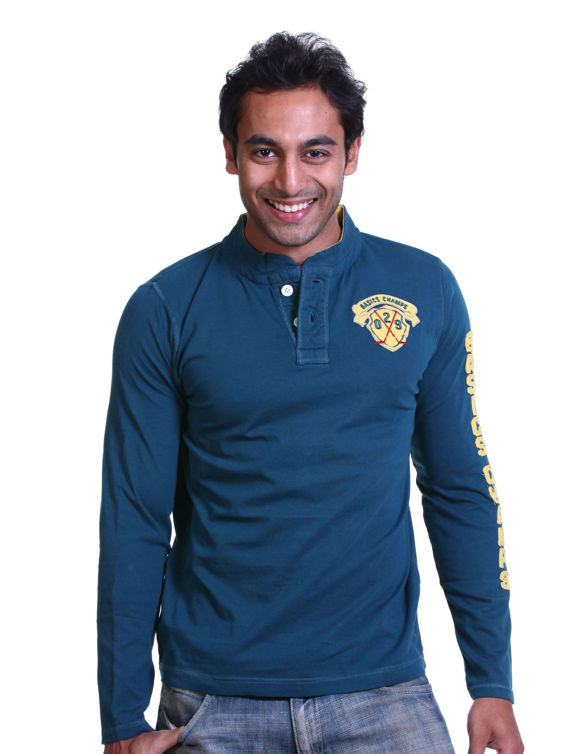 Basics Men Turquoise T-shirt