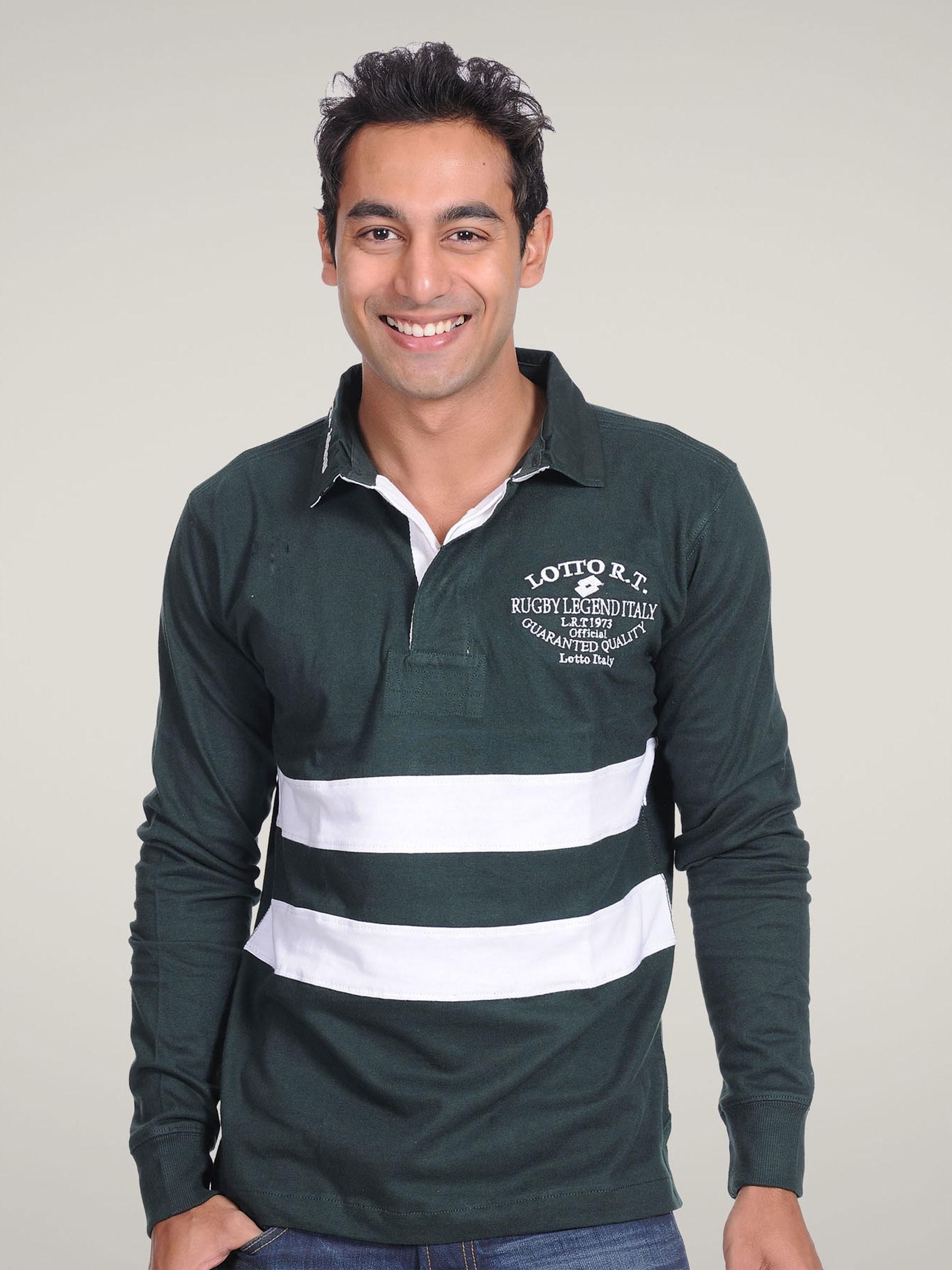 Lotto Men Polo Slate Black Rugby T-shirt
