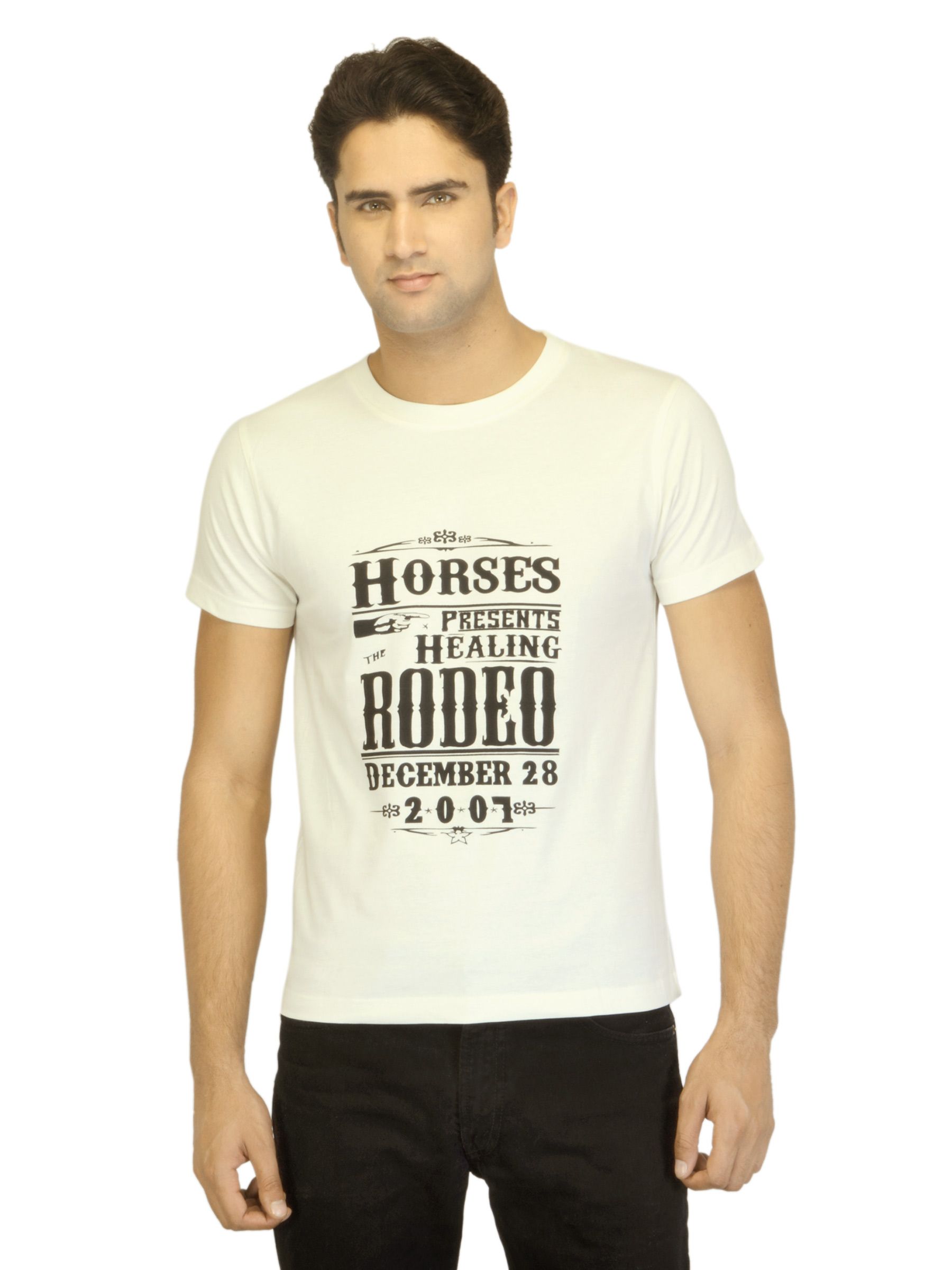Myntra Men Rodeo Off White T-shirt