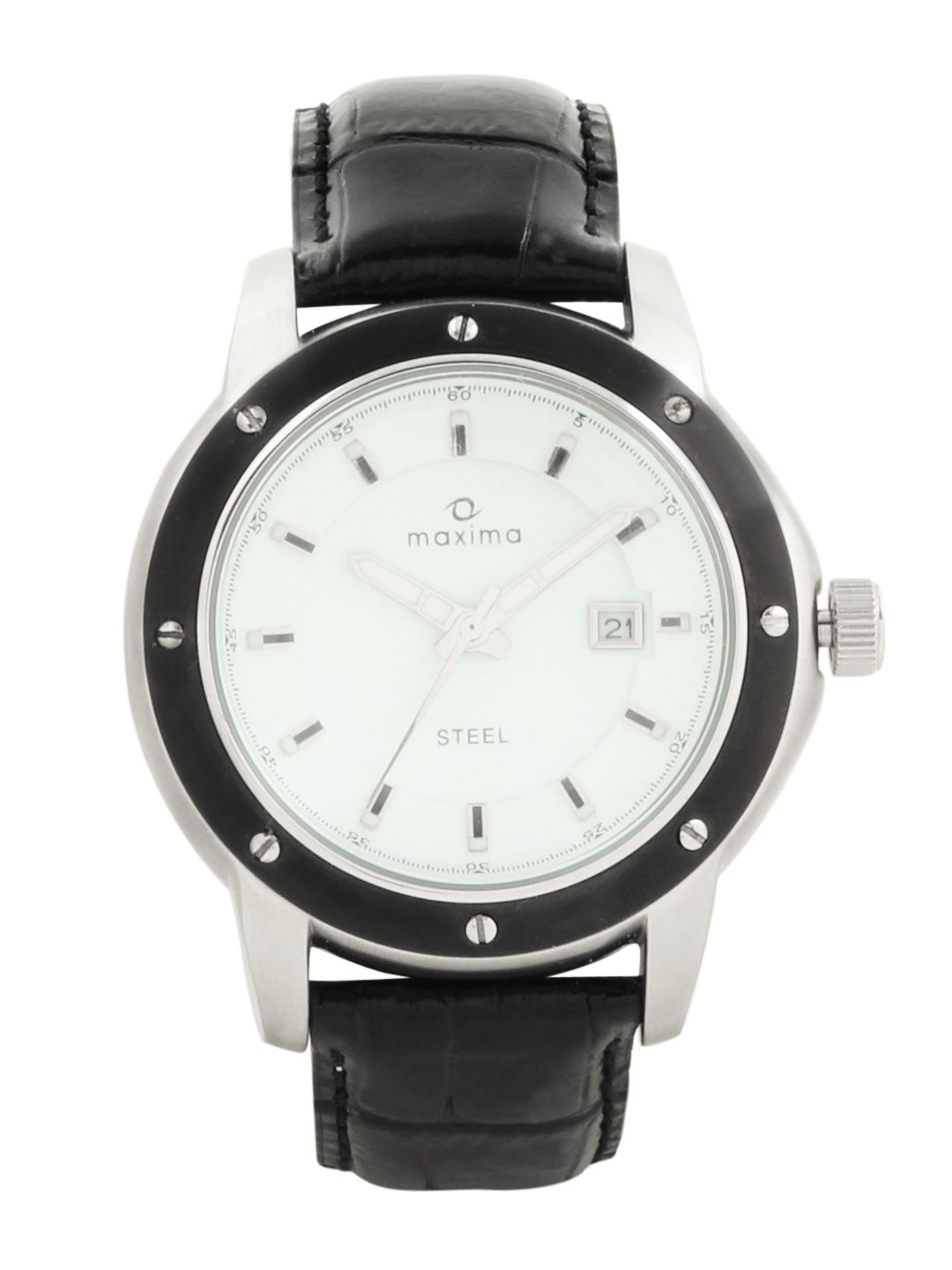 Maxima Men White Dial Attivo Watch