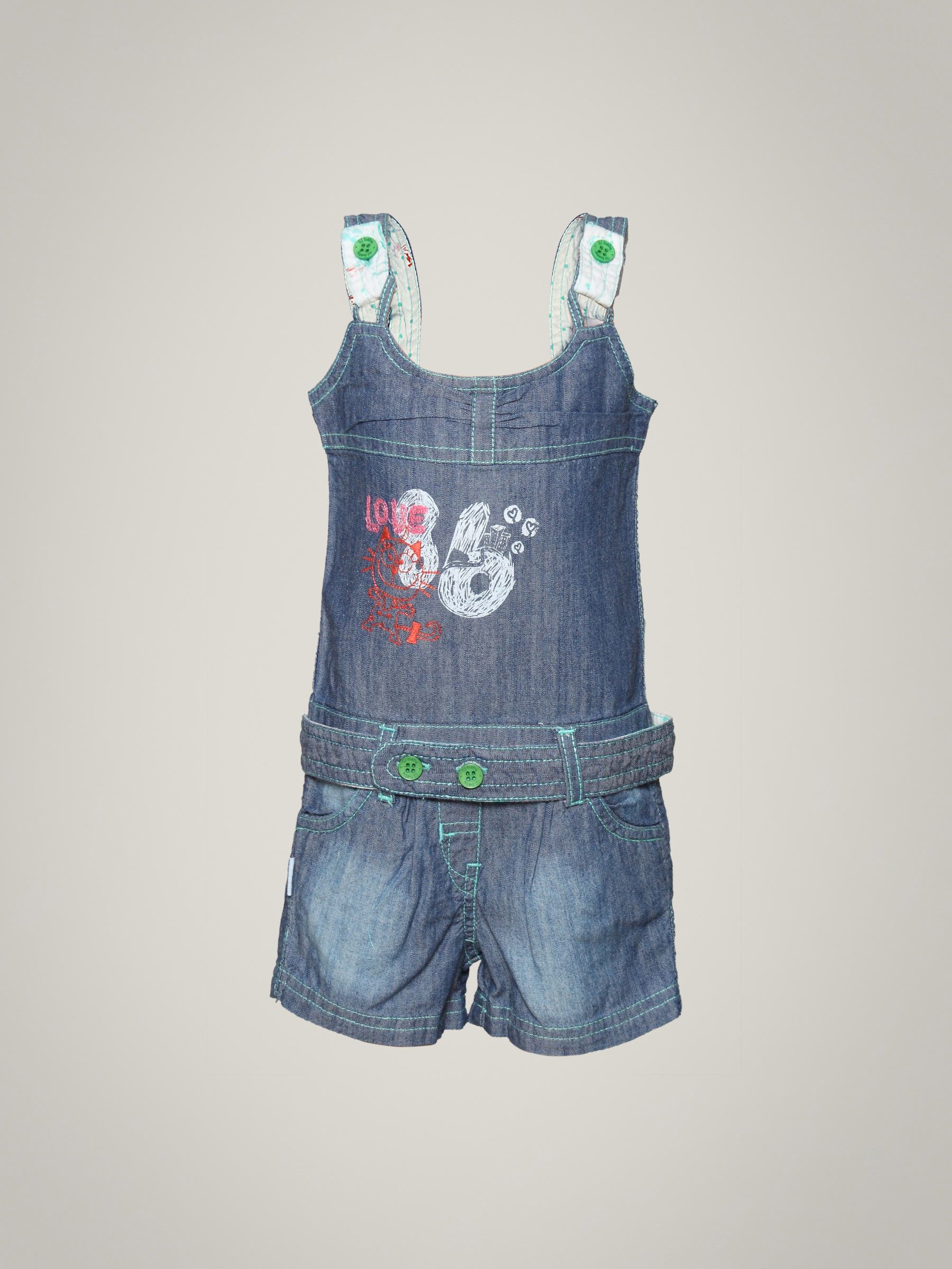 Gini and Jony Girl's Vanida Blue Dungree Kidswear