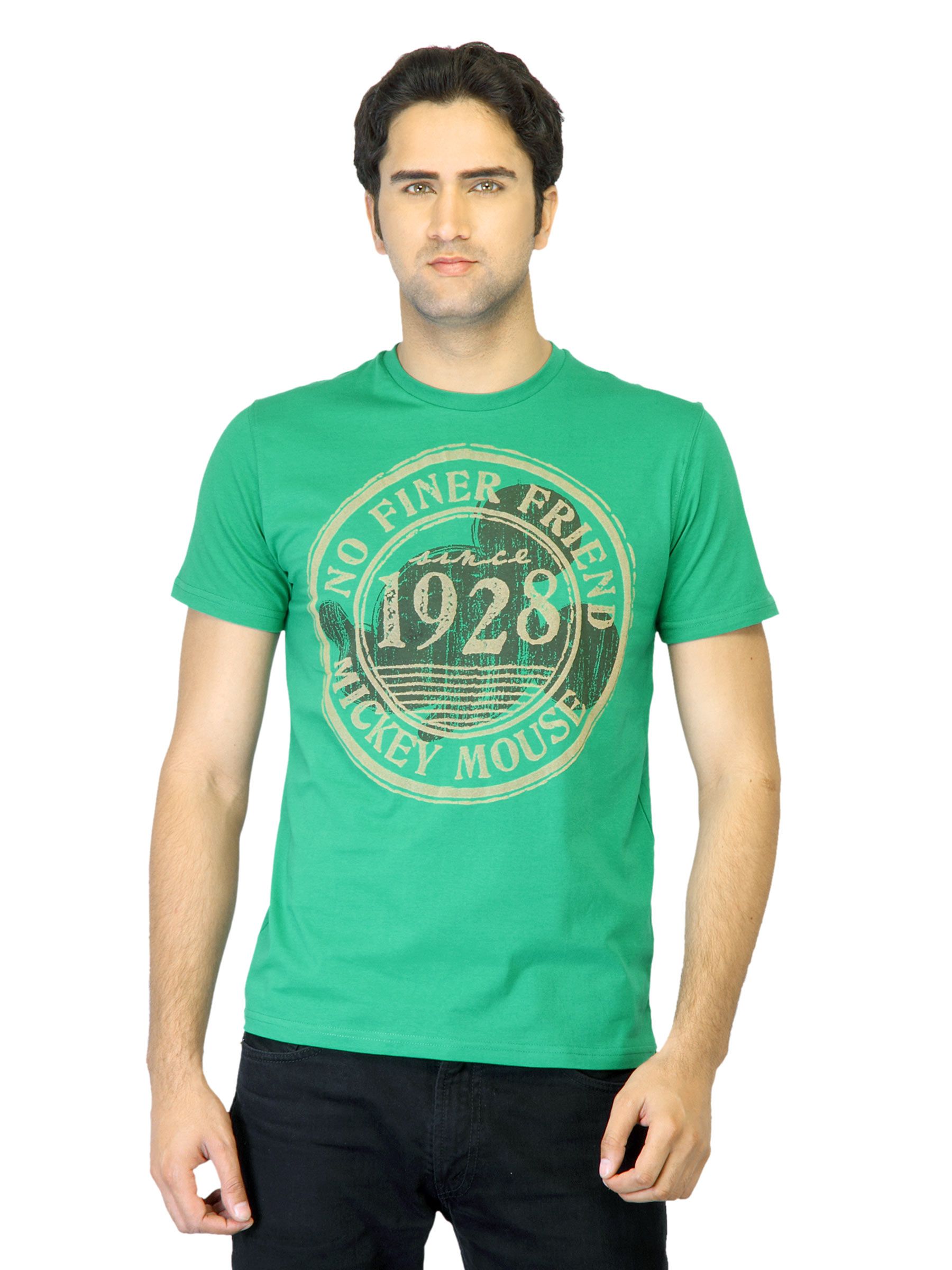 Disney Men Green Printed T-shirt