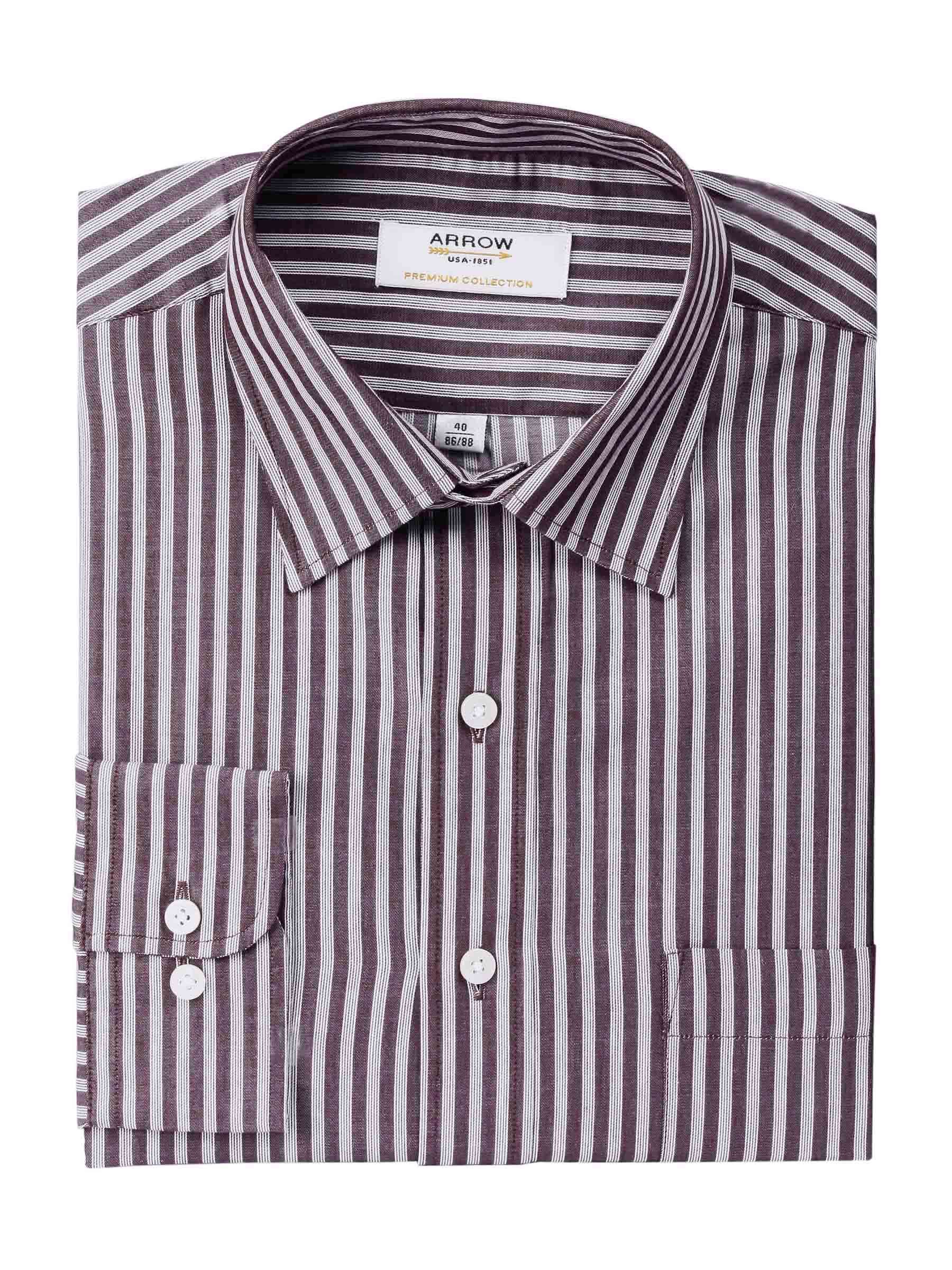 Arrow Men Stripes Purple Shirts