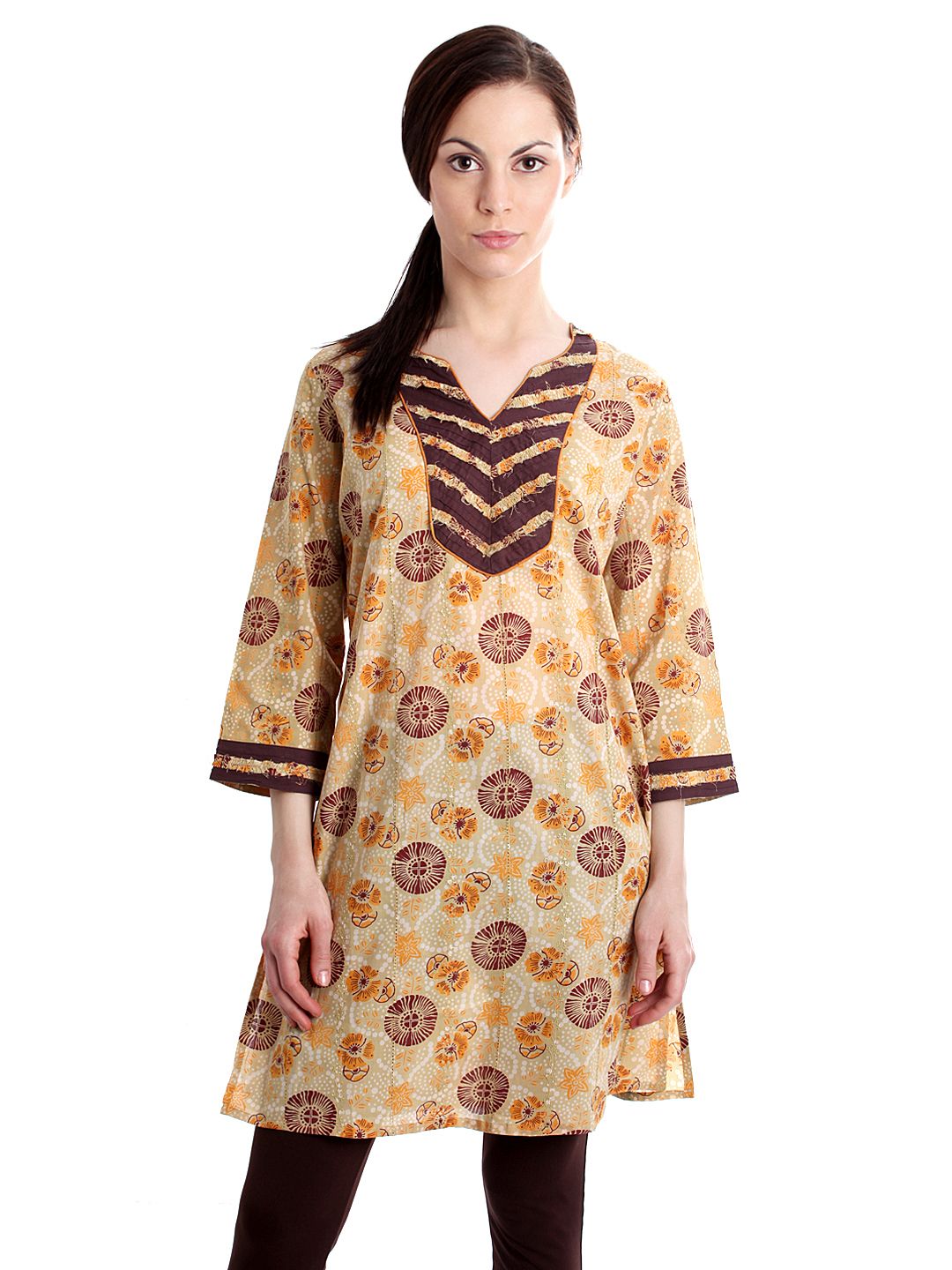Diva Women Printed Brown Kurta